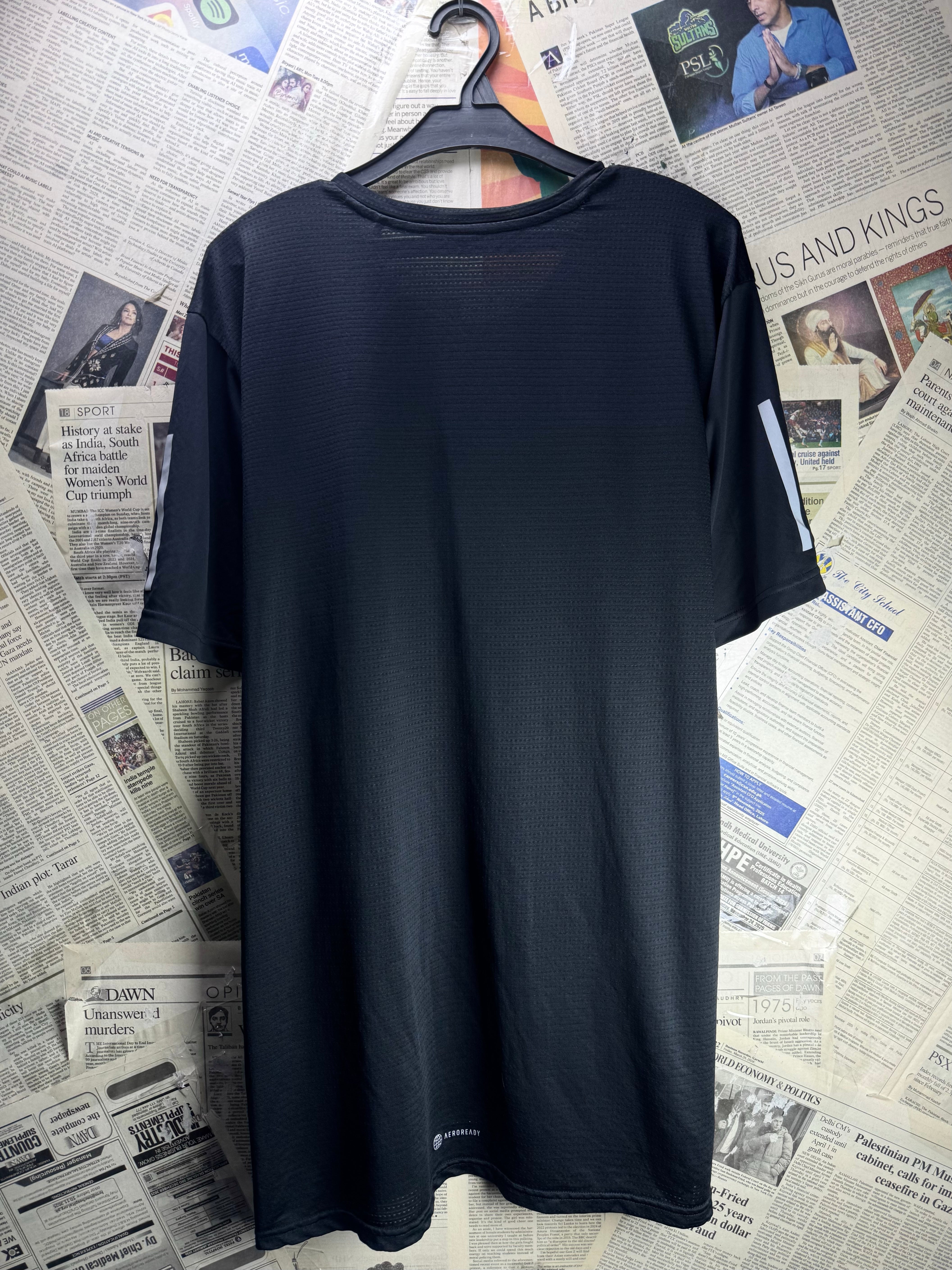 Adi*as® XXL | Chest: 26.5" | Black | Sports T-Shirt | Polyester | 4963 - Genuine Maal