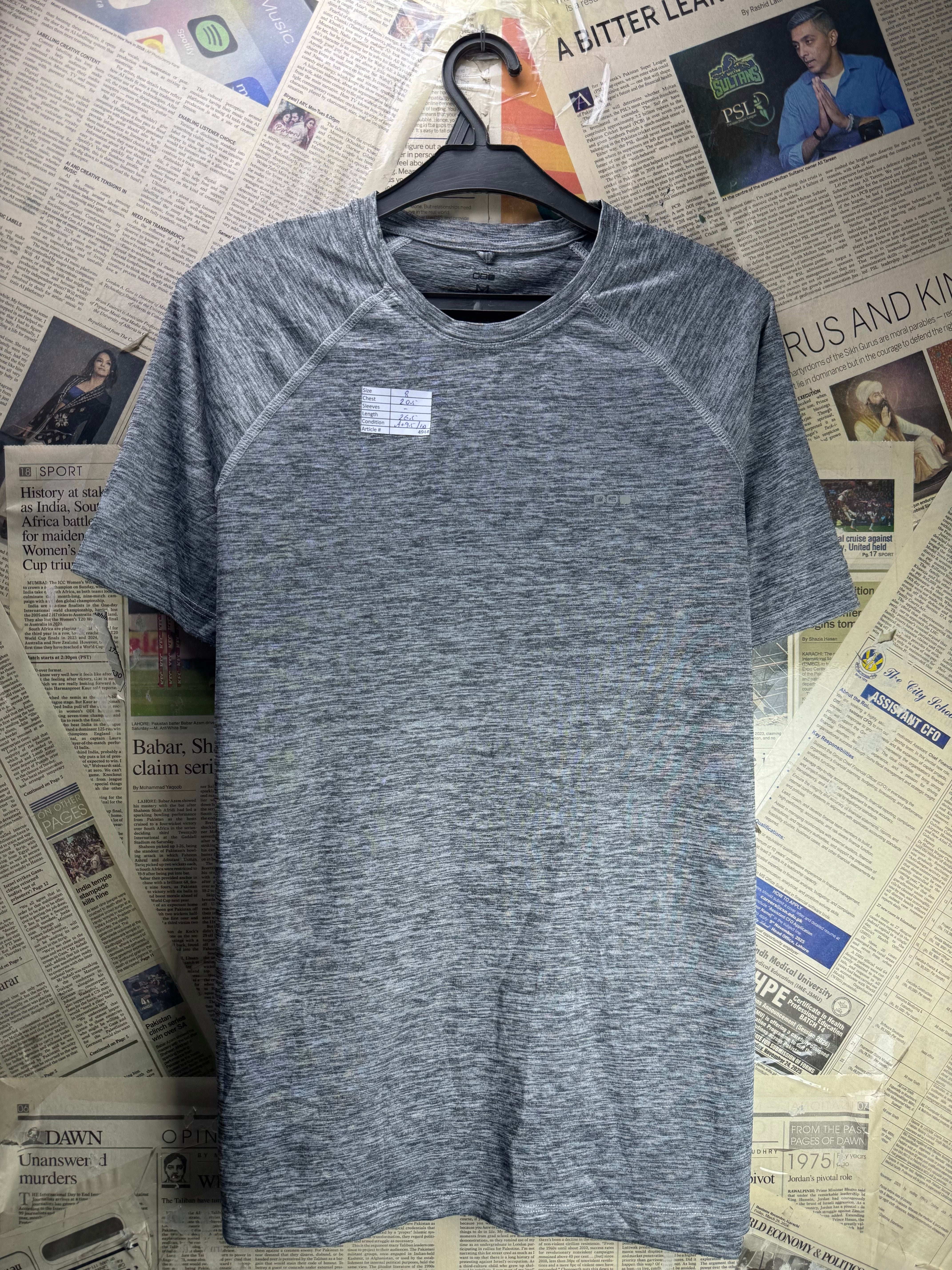 Easy Active® Small | Chest: 20.5" | Grey | Sports T-Shirt | Polyester | 4944