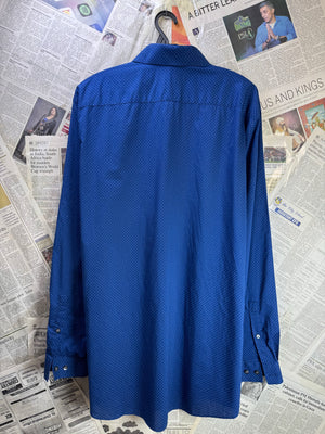 JF® Large | Chest: 23.5" | Roya Blue with Polka Dots | Shirt | Cotton - Poly | 3797 - Genuine Maal