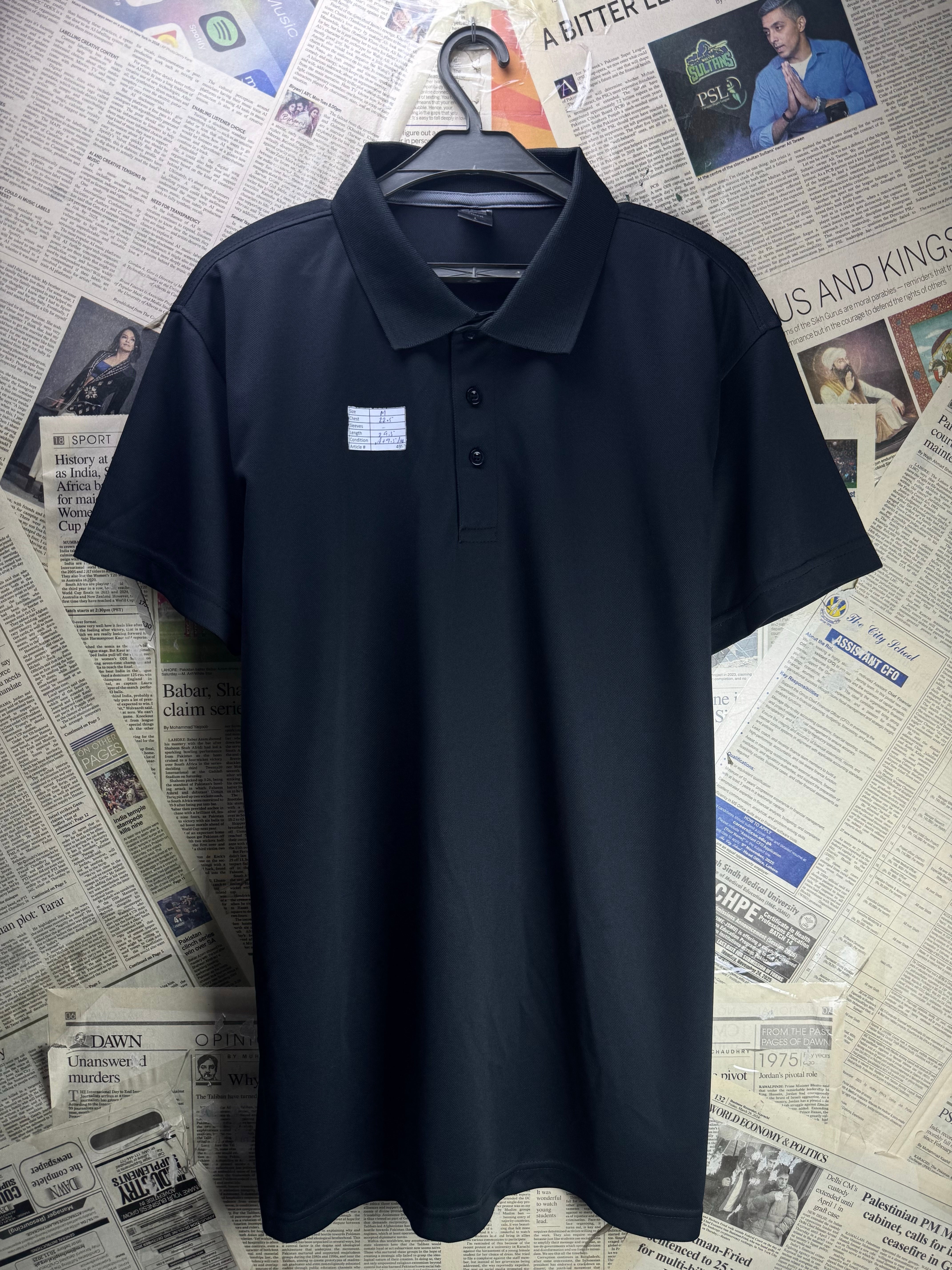 Anbor® Medium | Chest: 22.5" | Black | Sports Polo | Polyester | 4957
