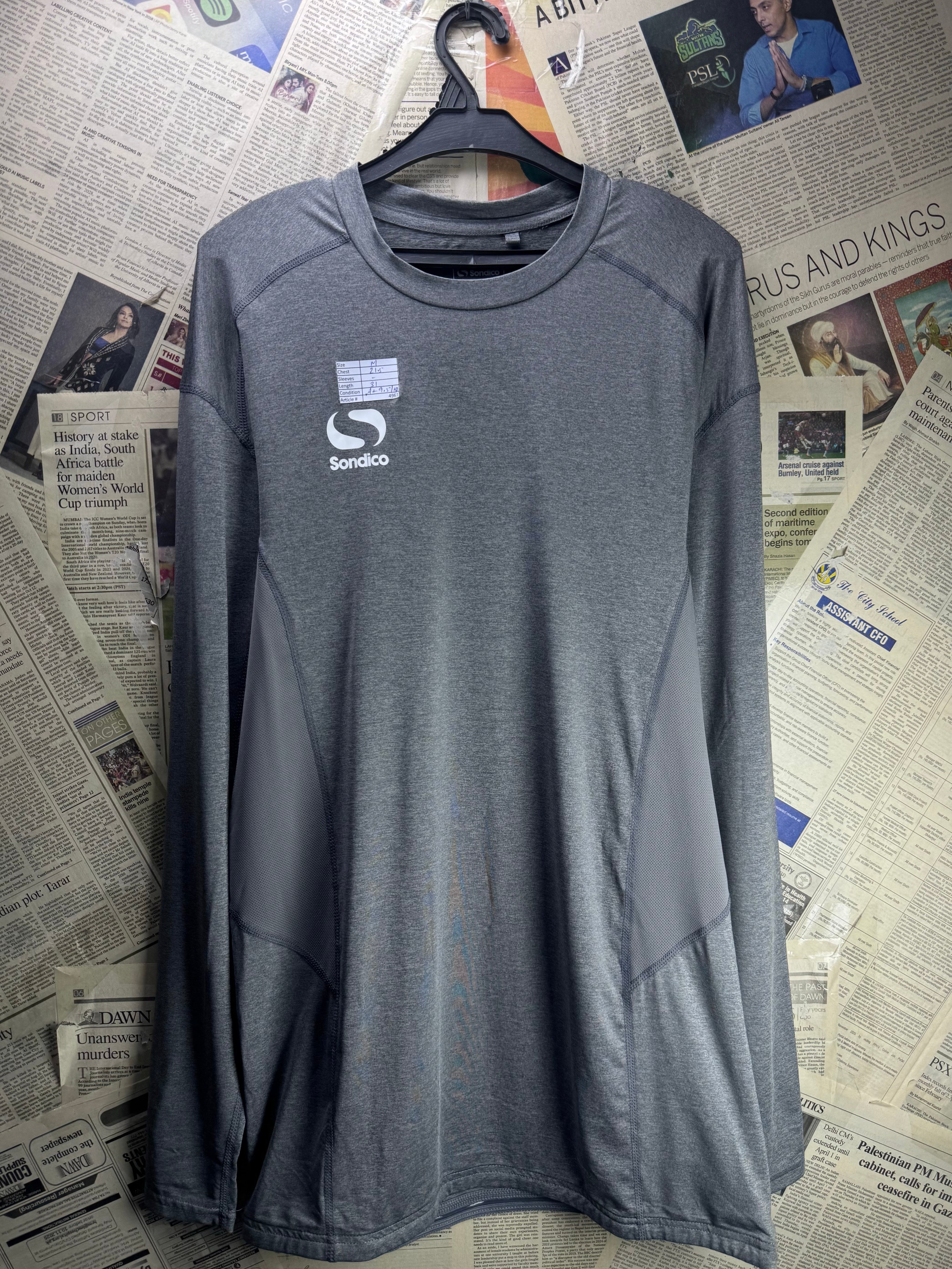 Sondico® Medium | Chest: 21.5" | Grey | Sports T-Shirt | Poly-Elastane | 4961