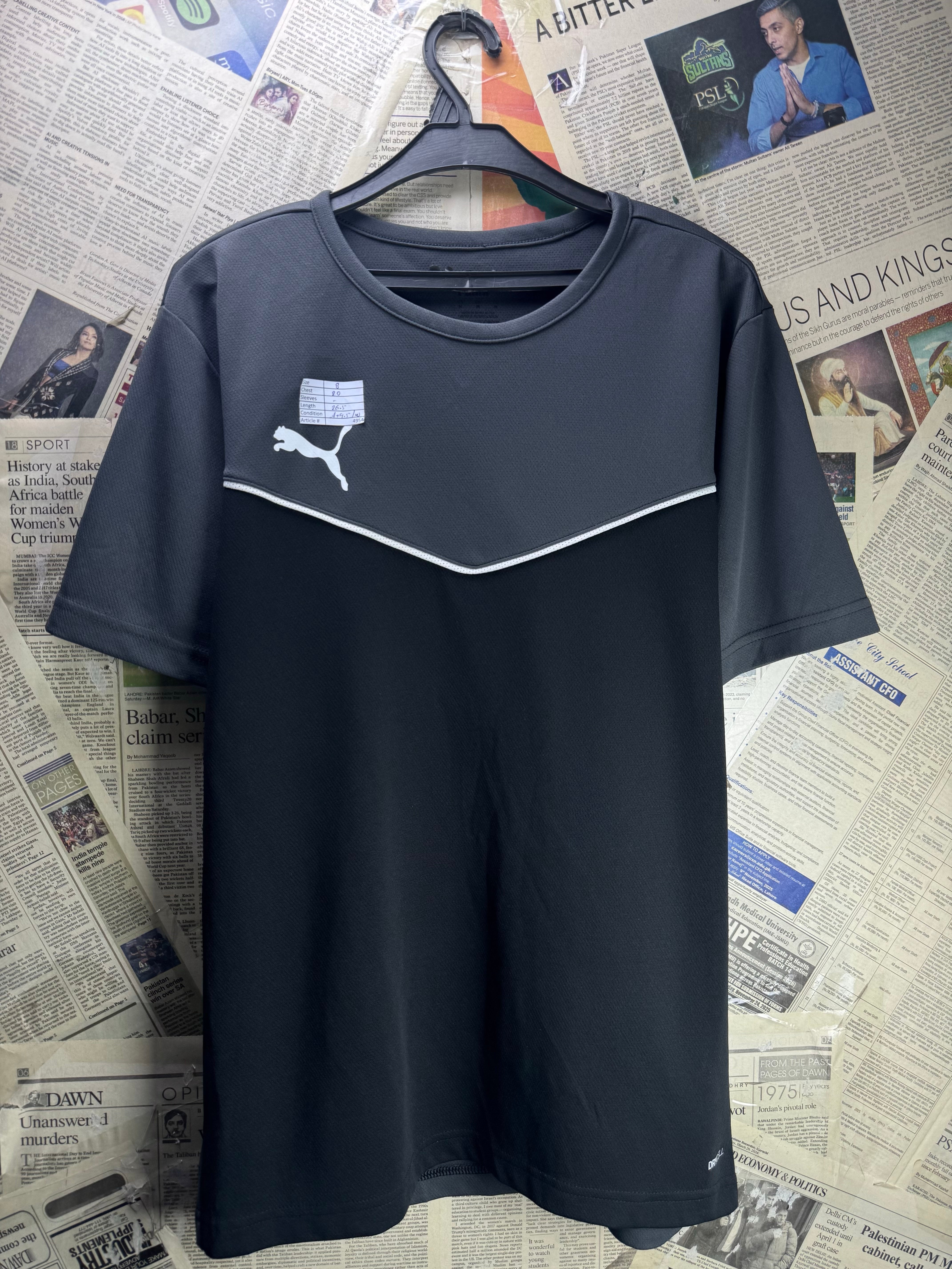 Puma® Small | Chest: 20" | Black | Sports T-Shirt | Polyester | 4954