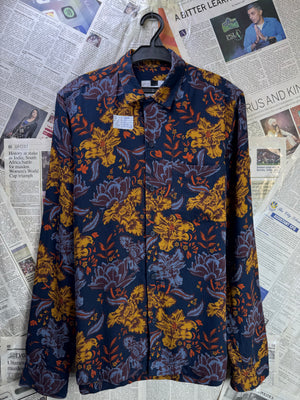 Topman® Small | Chest: 19" | Floral | Shirt | Tencel - Cotton | 3785 - Genuine Maal