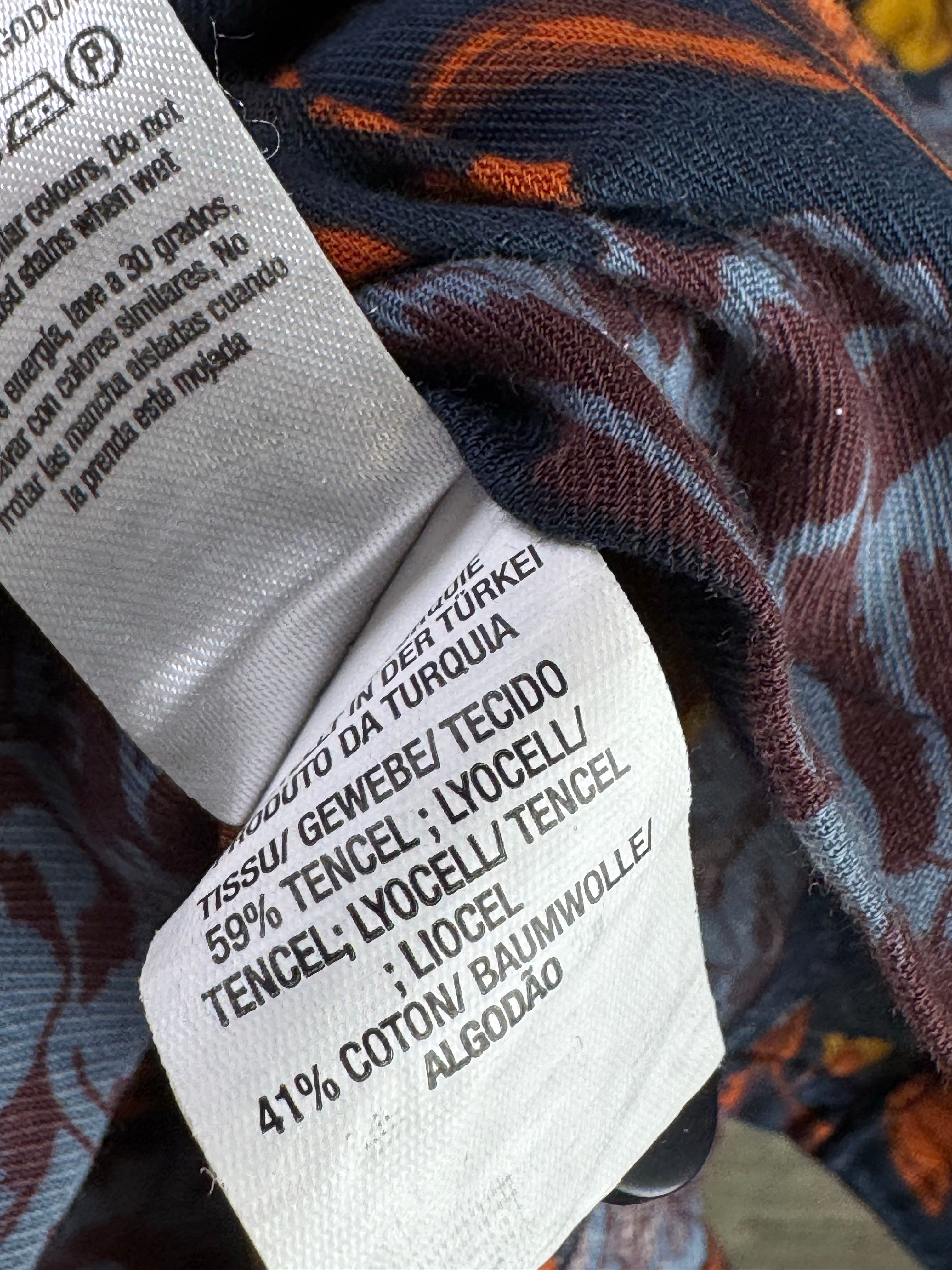 Topman® Small | Chest: 19" | Floral | Shirt | Tencel - Cotton | 3785 - Genuine Maal