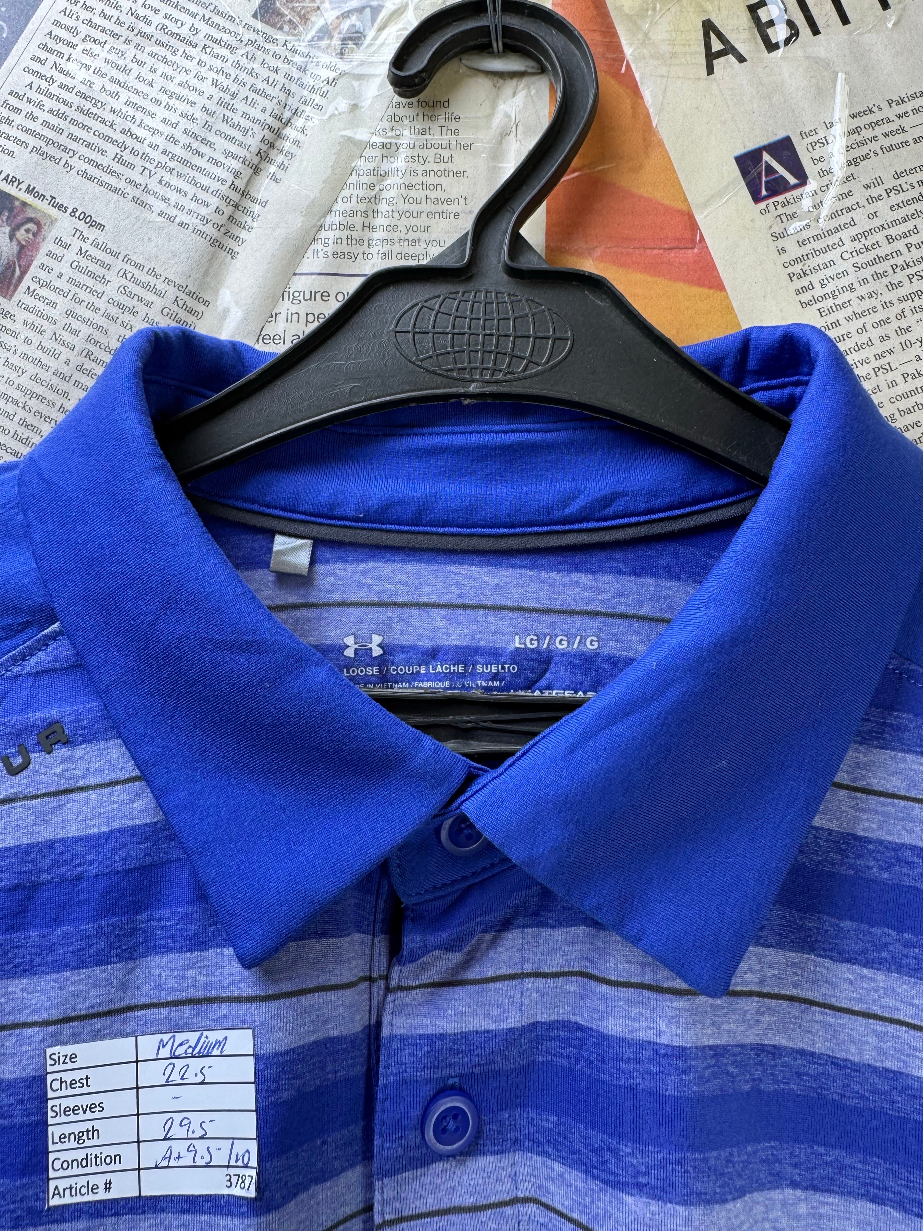 Under Armo*r® Medium | Chest: 22.5" | Blue | Golf Polo | Poly | 3787 - Genuine Maal