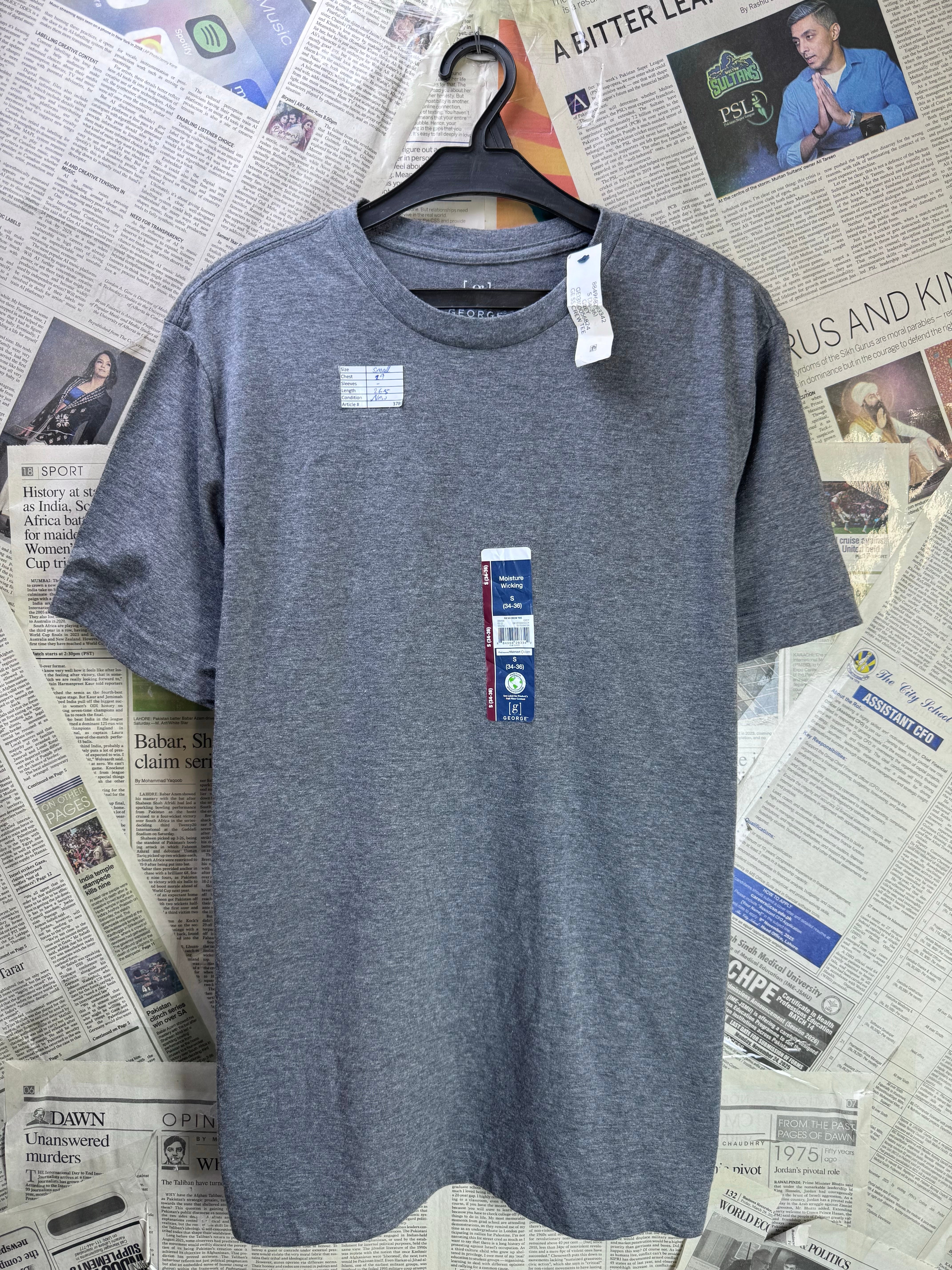 George® Small | Chest: 19" | Grey | T-Shirt | Poly - Cotton | 3786 - Genuine Maal
