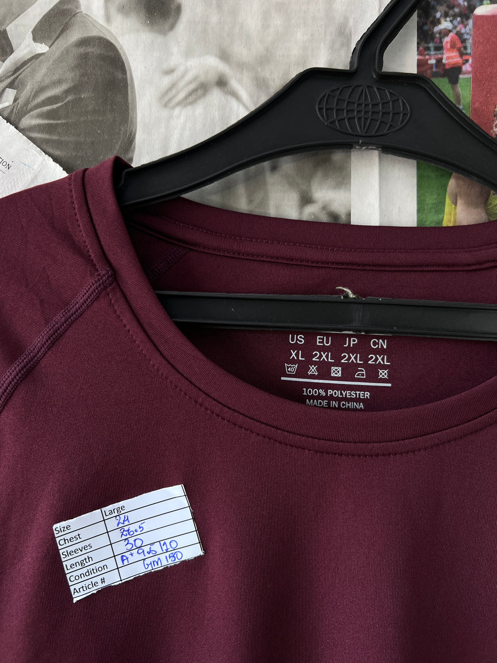 SIZE® Maroon | Large | Chest: 24" | T150 - Genuine Maal