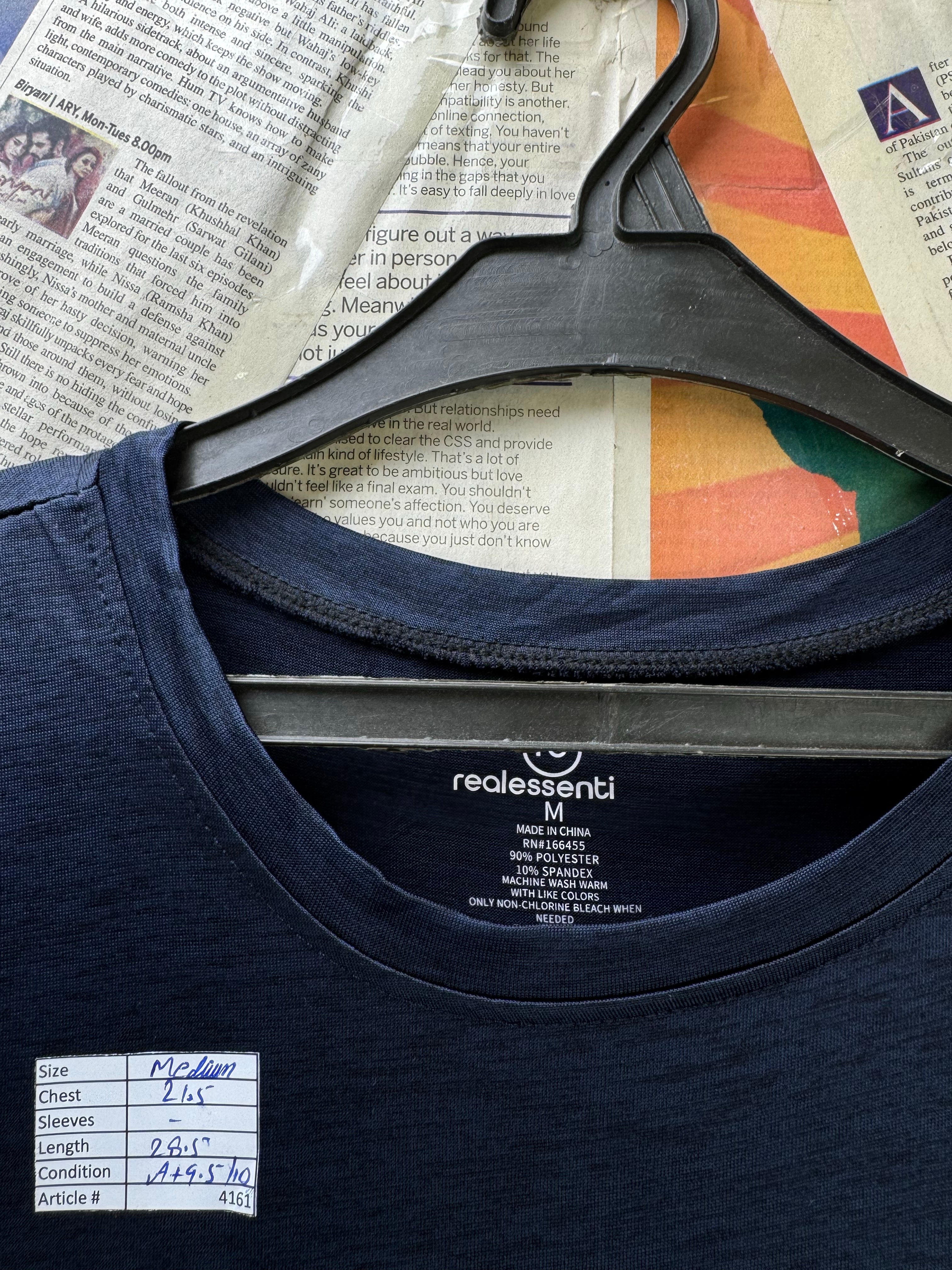 Realessenti® Medium | Chest: 21.5" | Space Blue | Gym Tango | Poly - Spandex | 4161 - Genuine Maal
