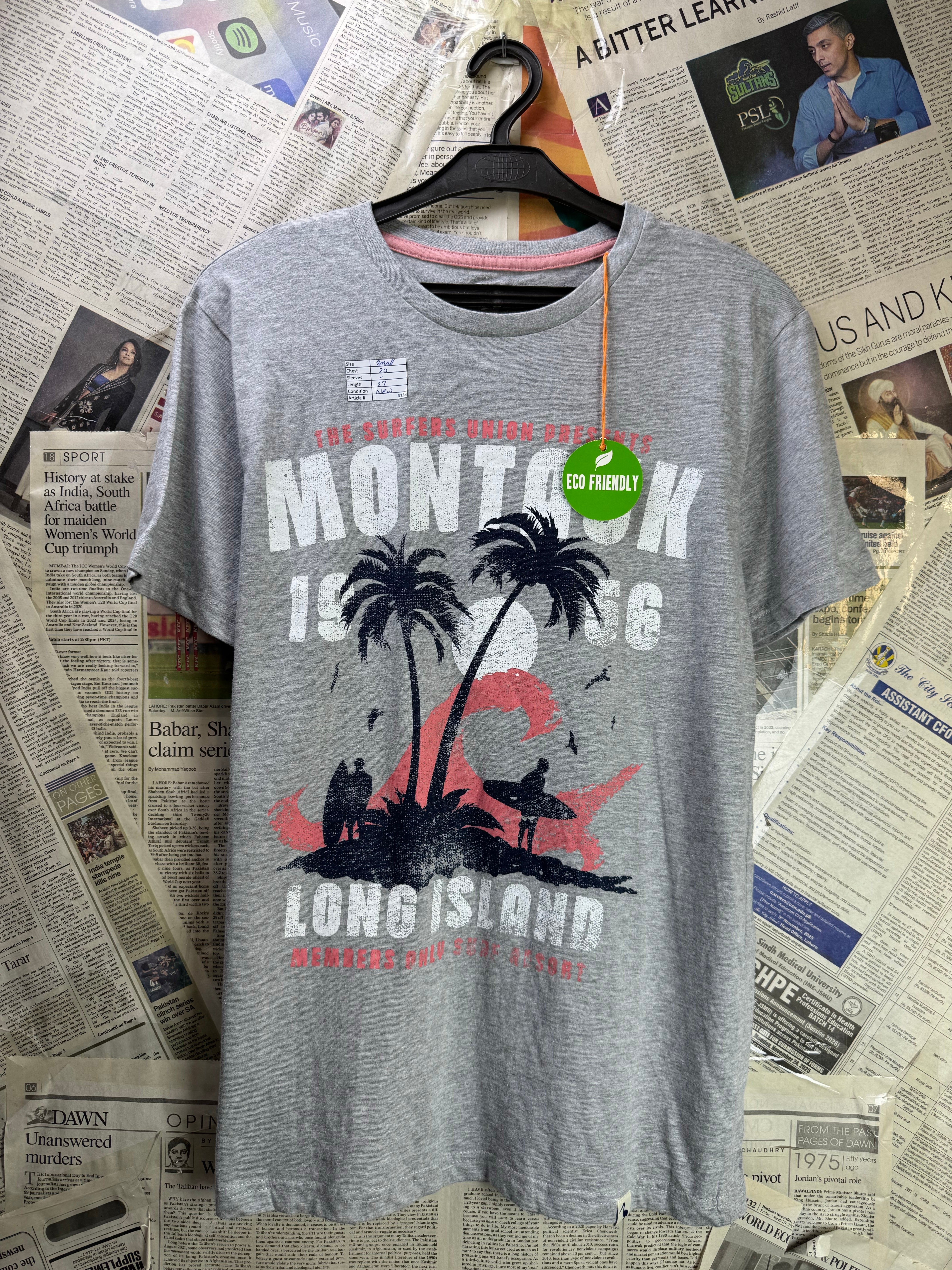 Sth Shore® Small | Chest: 20" | Grey | T-Shirt | Cotton - Viscose | 4158 - Genuine Maal