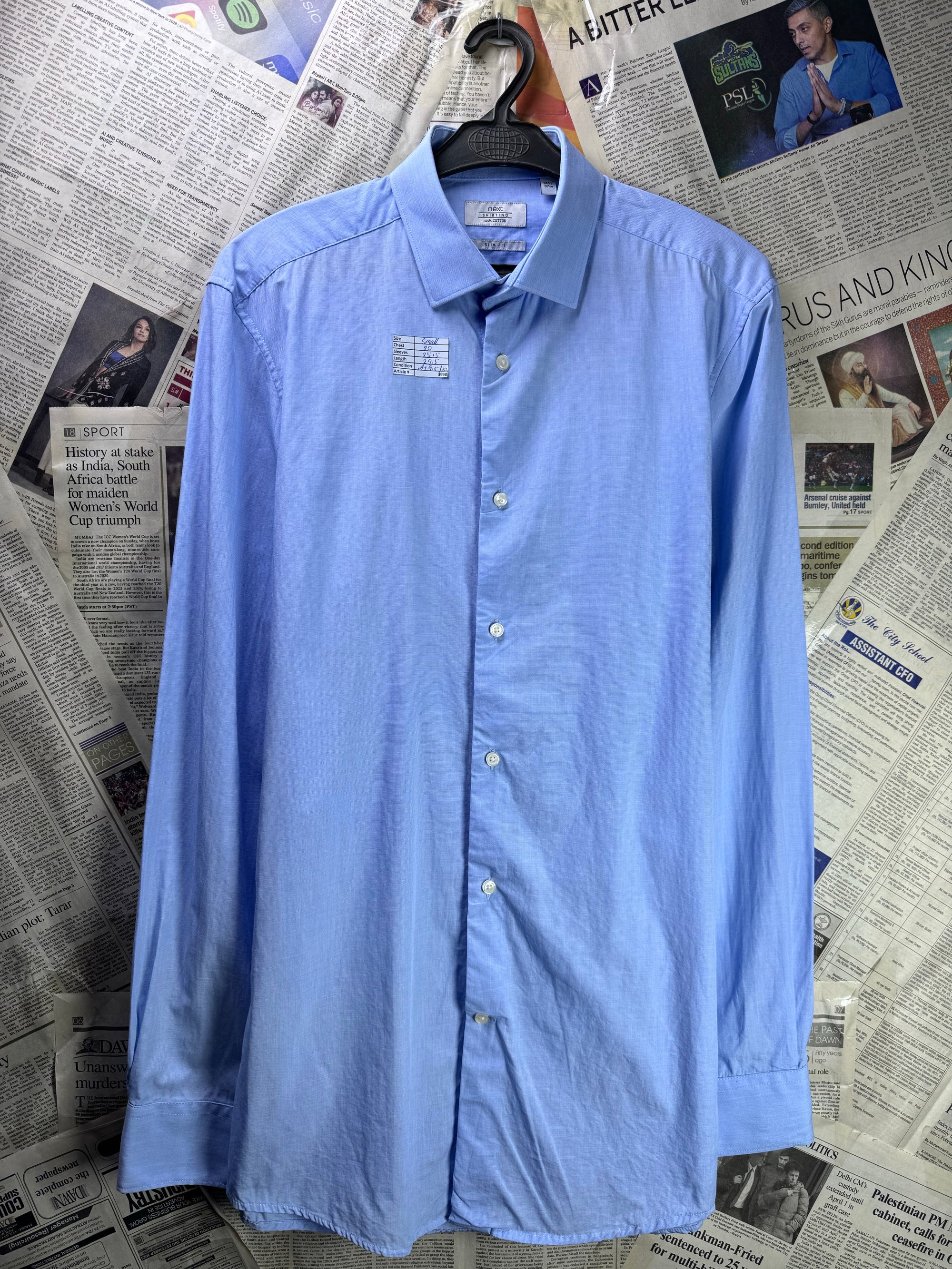 Next® Small | Chest: 20" | Light Blue | Shirt | Cotton | 3998 - Genuine Maal