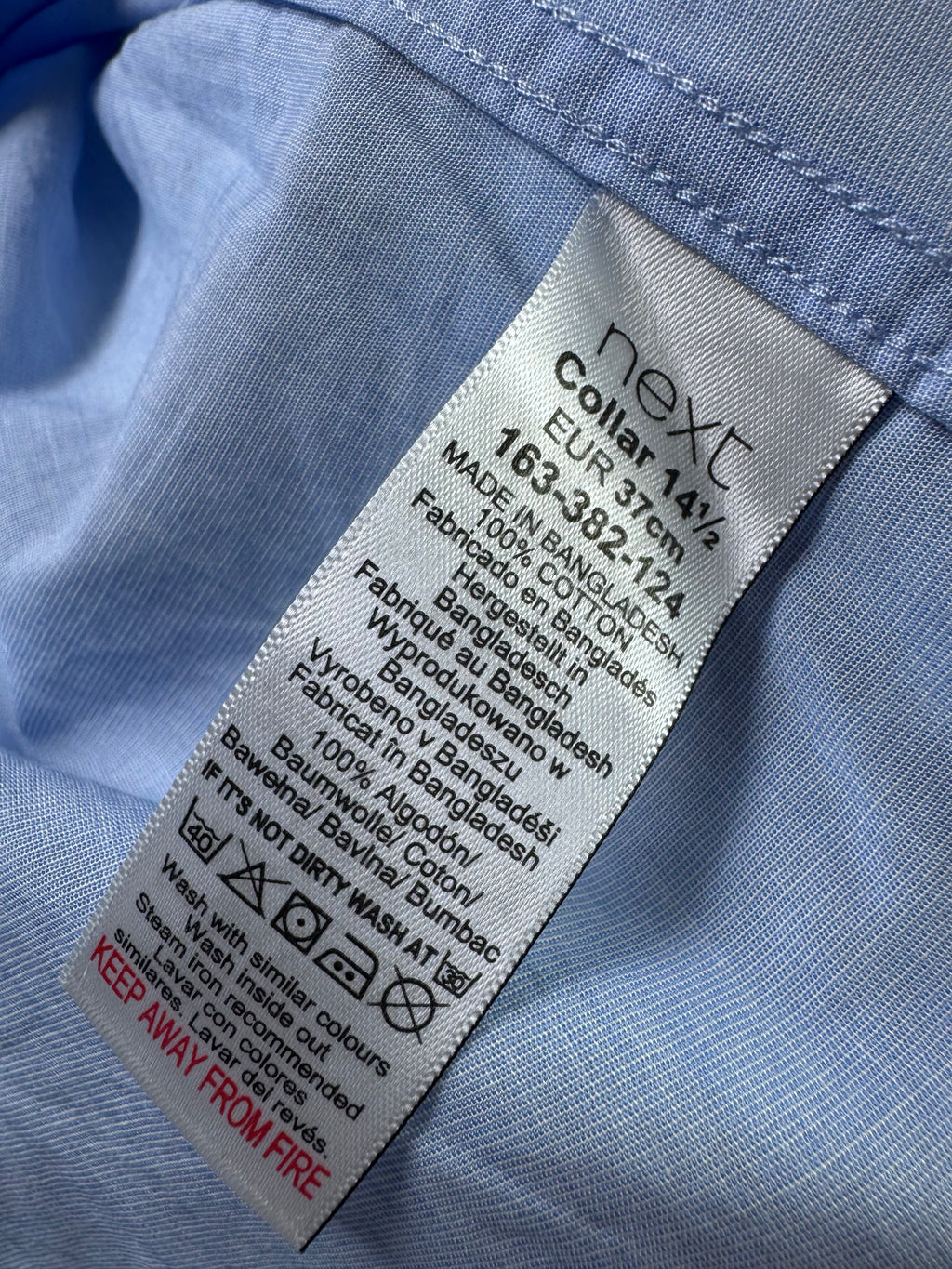 Next® Small | Chest: 20" | Light Blue | Shirt | Cotton | 3998 - Genuine Maal