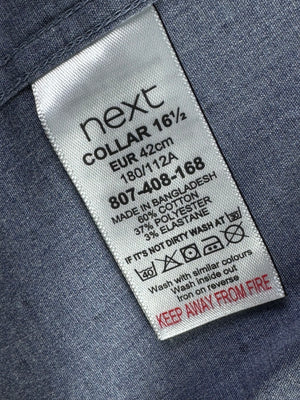 Next® Large | Chest: 23.5" | Blue with Dots | Shirt | Cotton - Poly - Elastane | 3801 - Genuine Maal