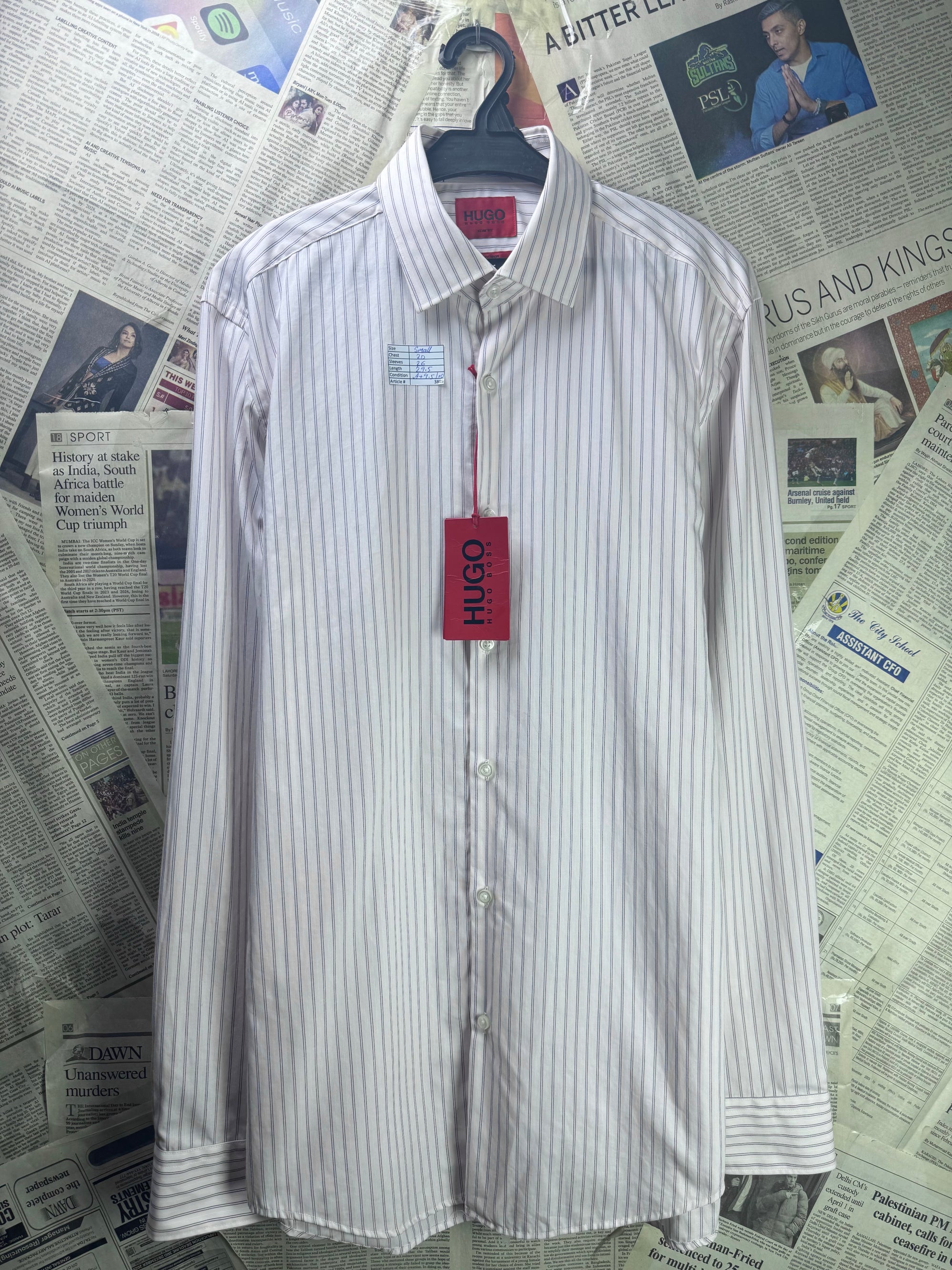 BOSS® Small | Chest: 20" | Stripe | Shirt | Cotton | 3805 - Genuine Maal