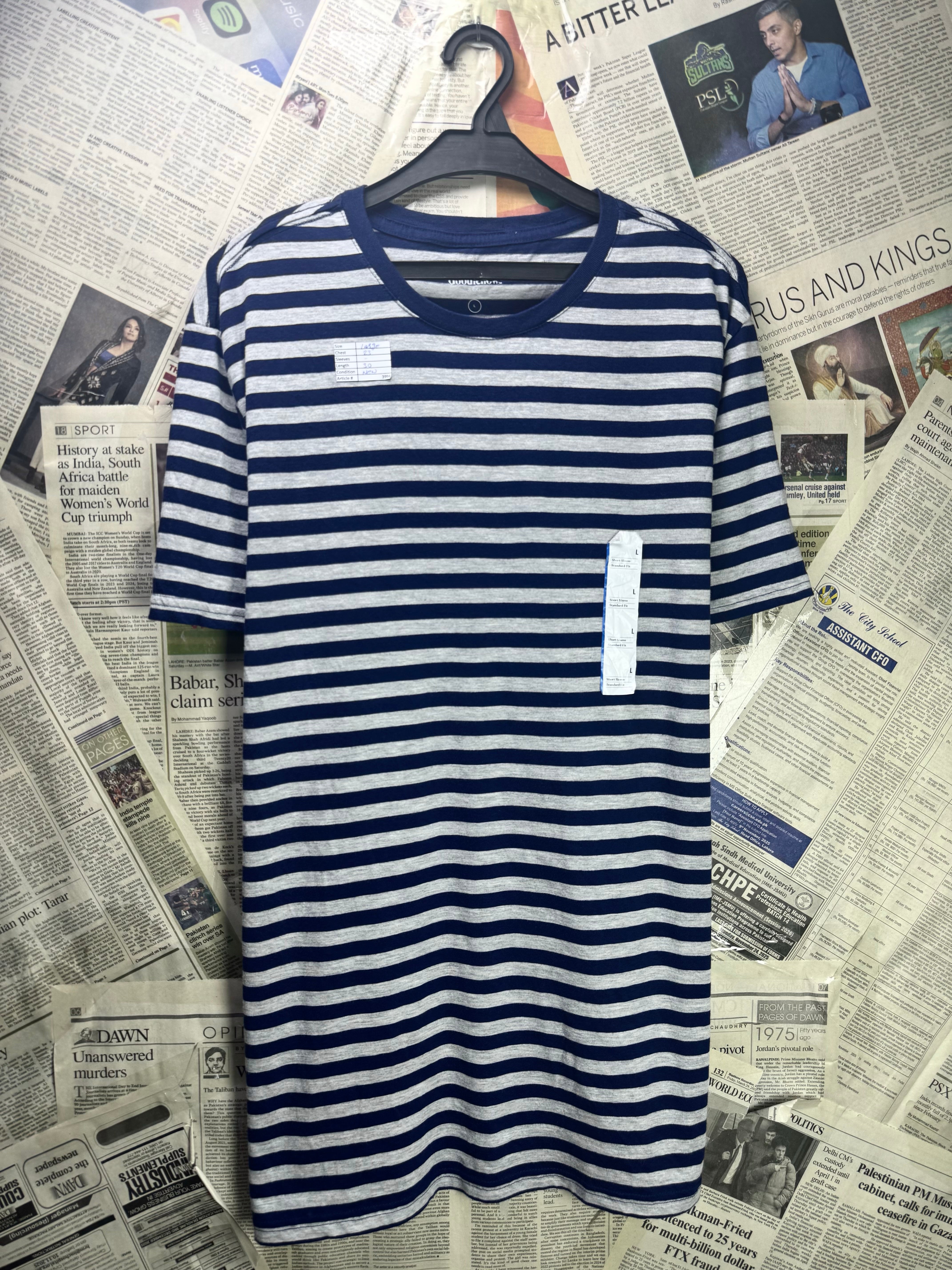 GoodFellow® Large | Chest: 23" | Blue & Grey | T-Shirt | Cotton - Poly | 3994 - Genuine Maal