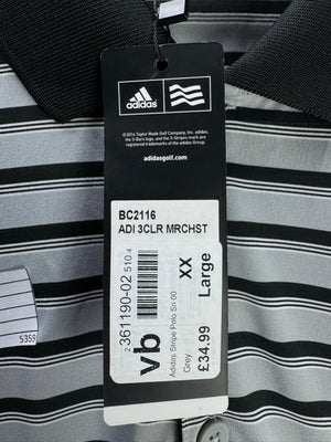 Adi*as® XXL | Chest: 27" | Stripes | Golf Polo | Polyester | 5359 - Genuine Maal