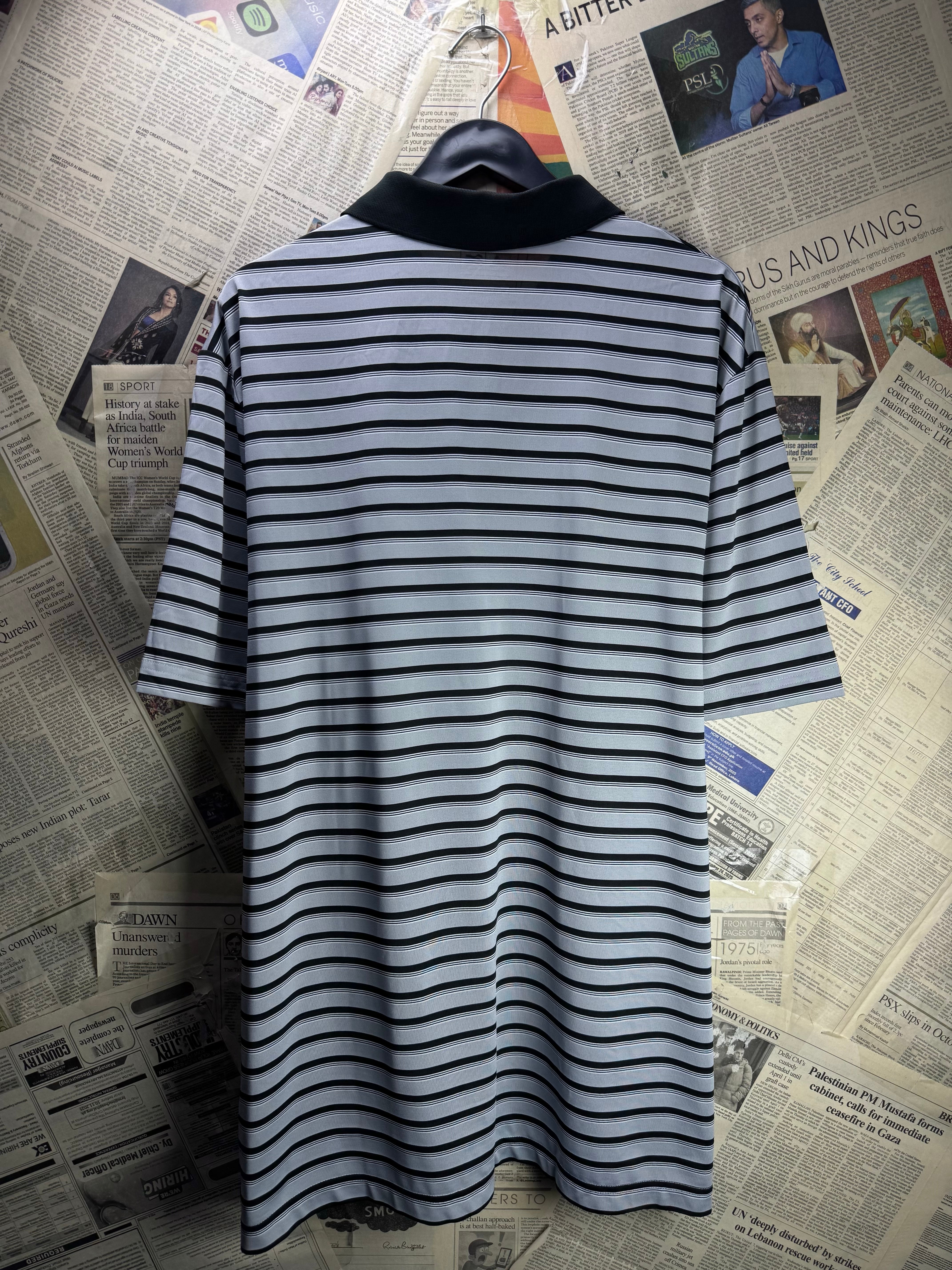 Adi*as® XXL | Chest: 27" | Stripes | Golf Polo | Polyester | 5359 - Genuine Maal