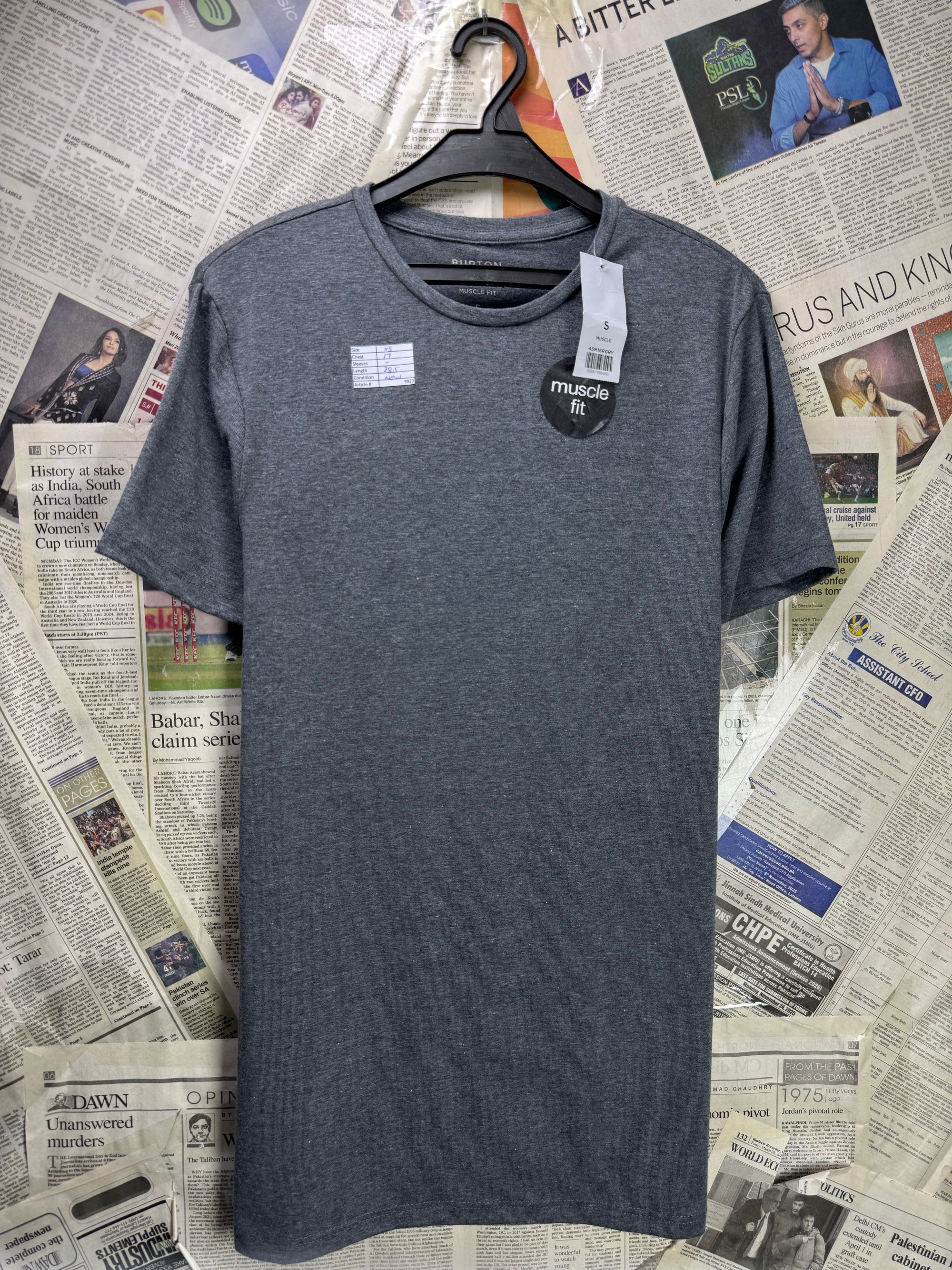 Burton® XS | Chest: 17" | Grey | T-Shirt | Cotton - Poly - Elastane | 3973 - Genuine Maal