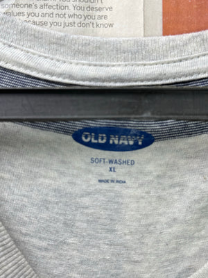 Old N*vy® Large | Chest: 24" | Beige & Grey | T-Shirt | Cotton | 3975 - Genuine Maal