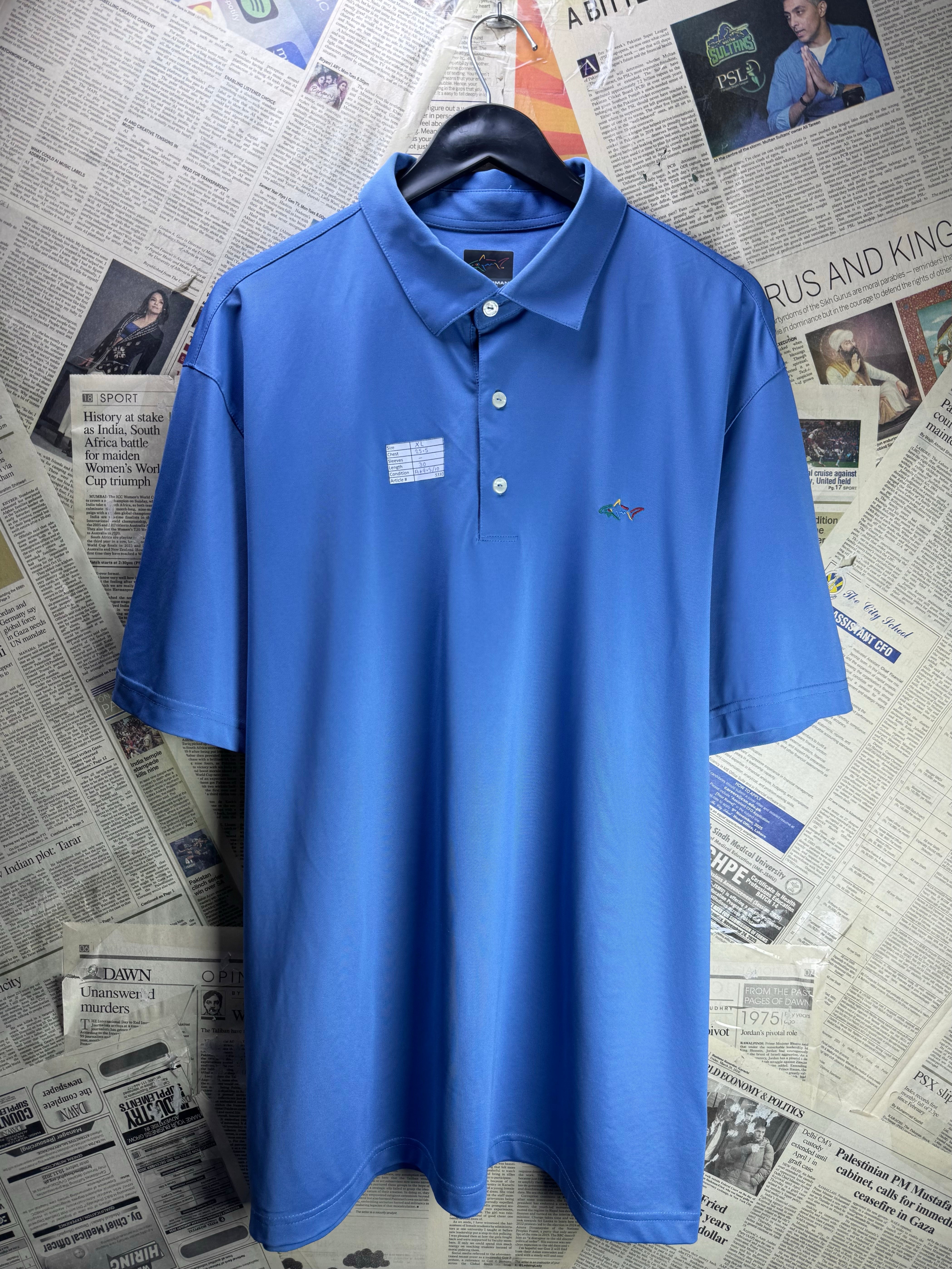 Greg Norman® XL | Chest: 25.5" | Blue | Golf Polo | Poly - Spandex | 5330 - Genuine Maal