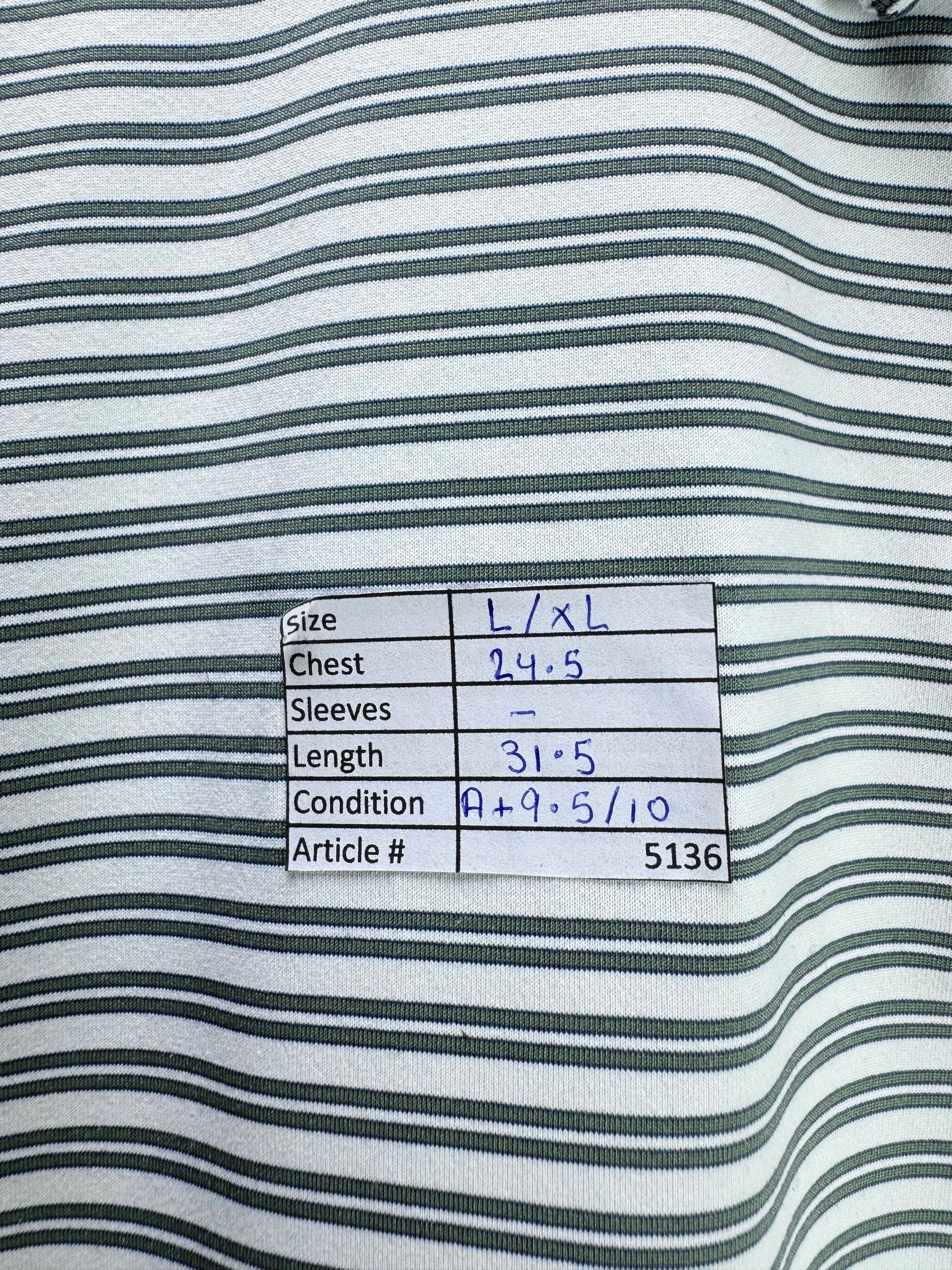 Peter Millar® L/XL | Chest: 24.5" | Stripes | Golf Polo | Poly - Spandex | 5136 - Genuine Maal