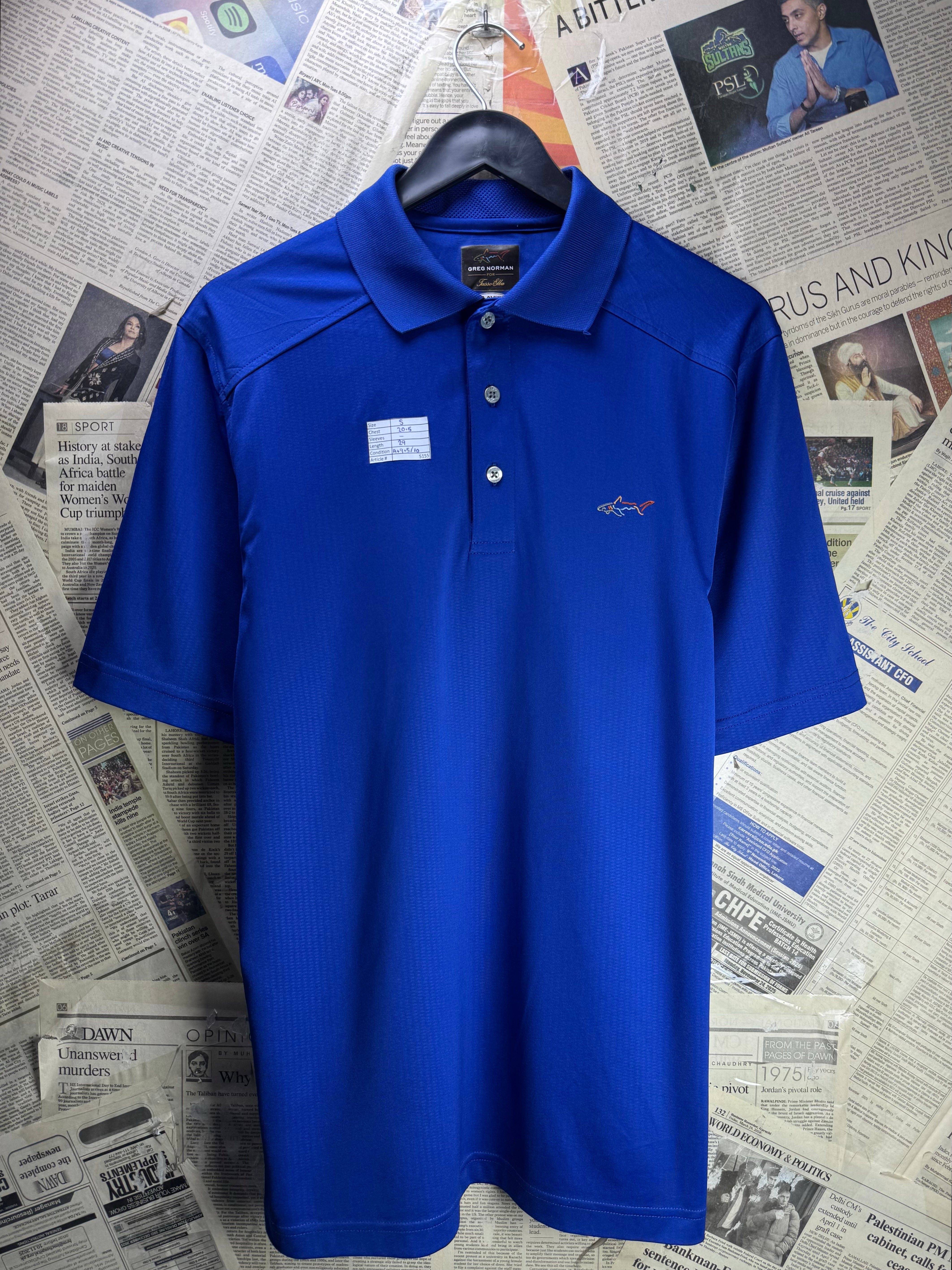 Greg Norman® Small | Chest: 20.5" | Blue | Golf Polo | Polyester | 5155 - Genuine Maal
