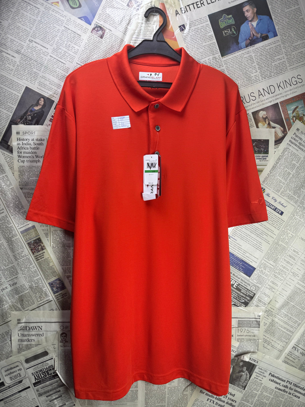 Grand Slam® Large | Chest: 23" | Burnt Orange | Performance Polo | Poly | 4000 - Genuine Maal