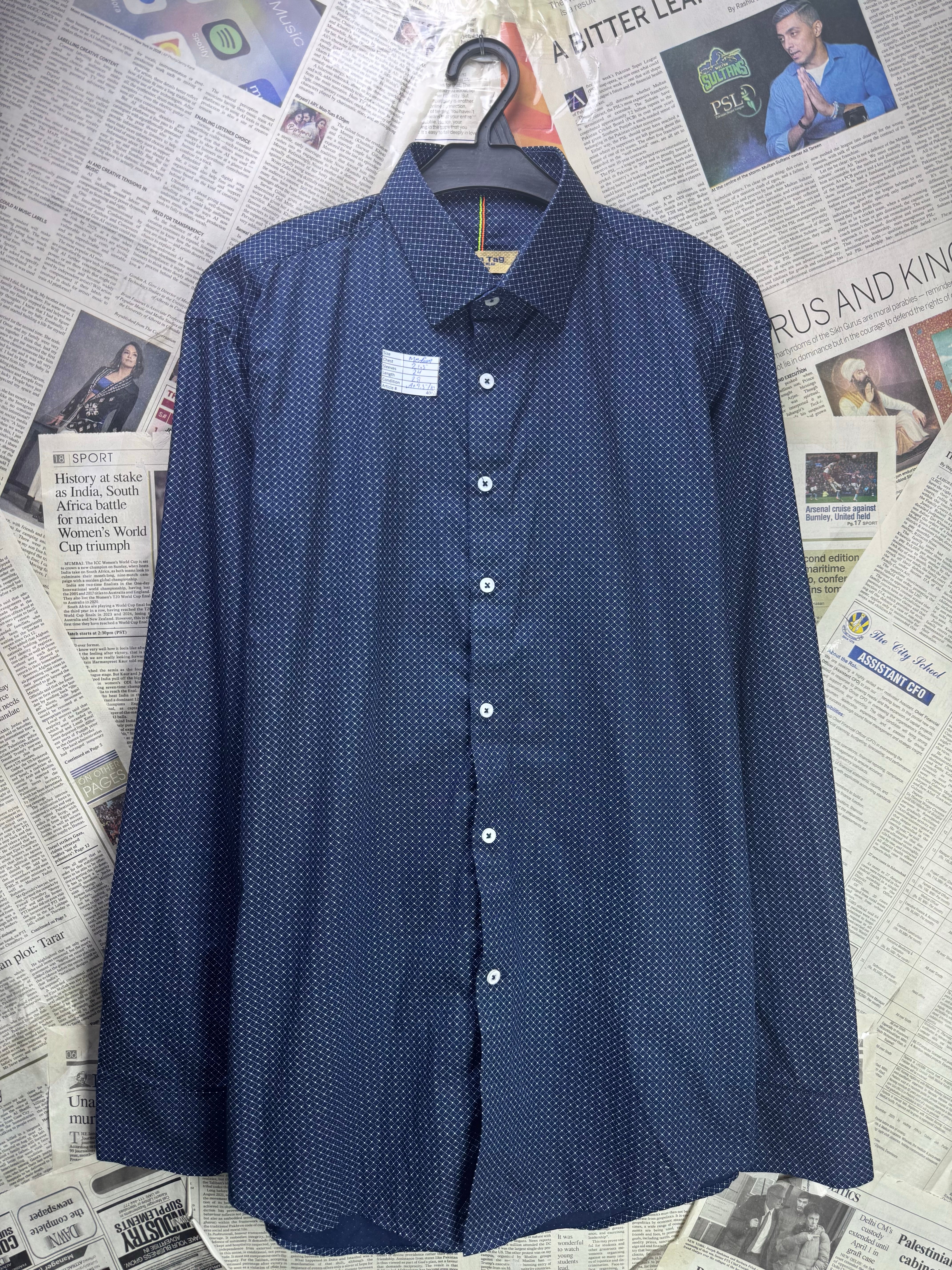 MG® Medium | Chest: 21.5" | Blue with White Pattern | Shirt | 4002 - Genuine Maal