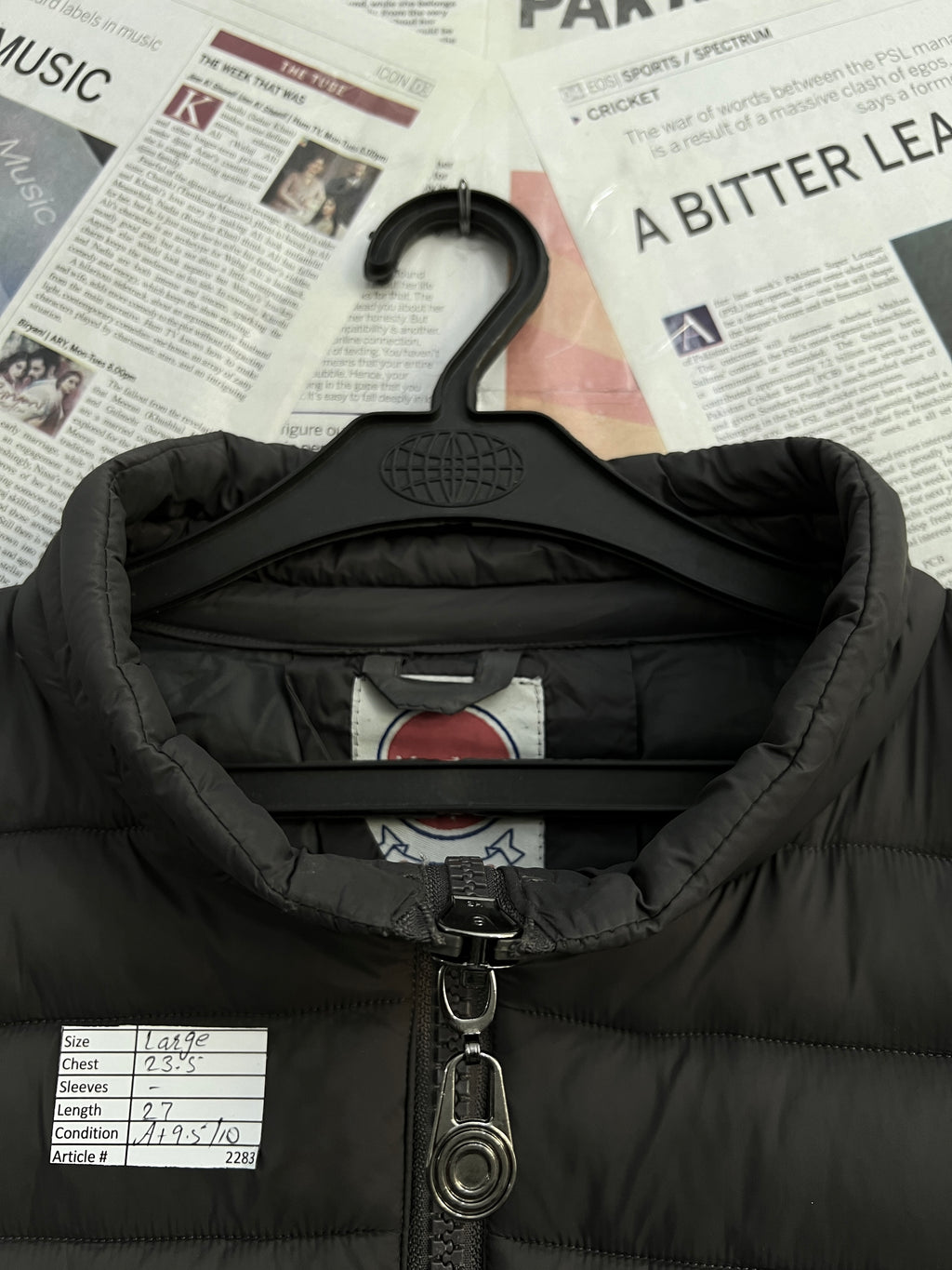 Max Men® Large | Chest: 23.5" | Dark Olive Wood | Full Zip Sleeveless Puffer Jacket | 2283 - Genuine Maal