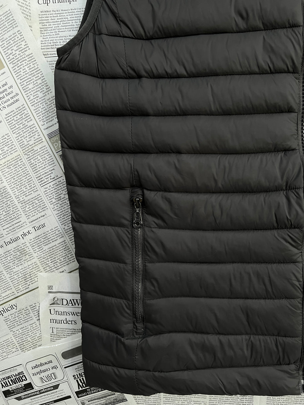 Max Men® Large | Chest: 23.5" | Dark Olive Wood | Full Zip Sleeveless Puffer Jacket | 2283 - Genuine Maal