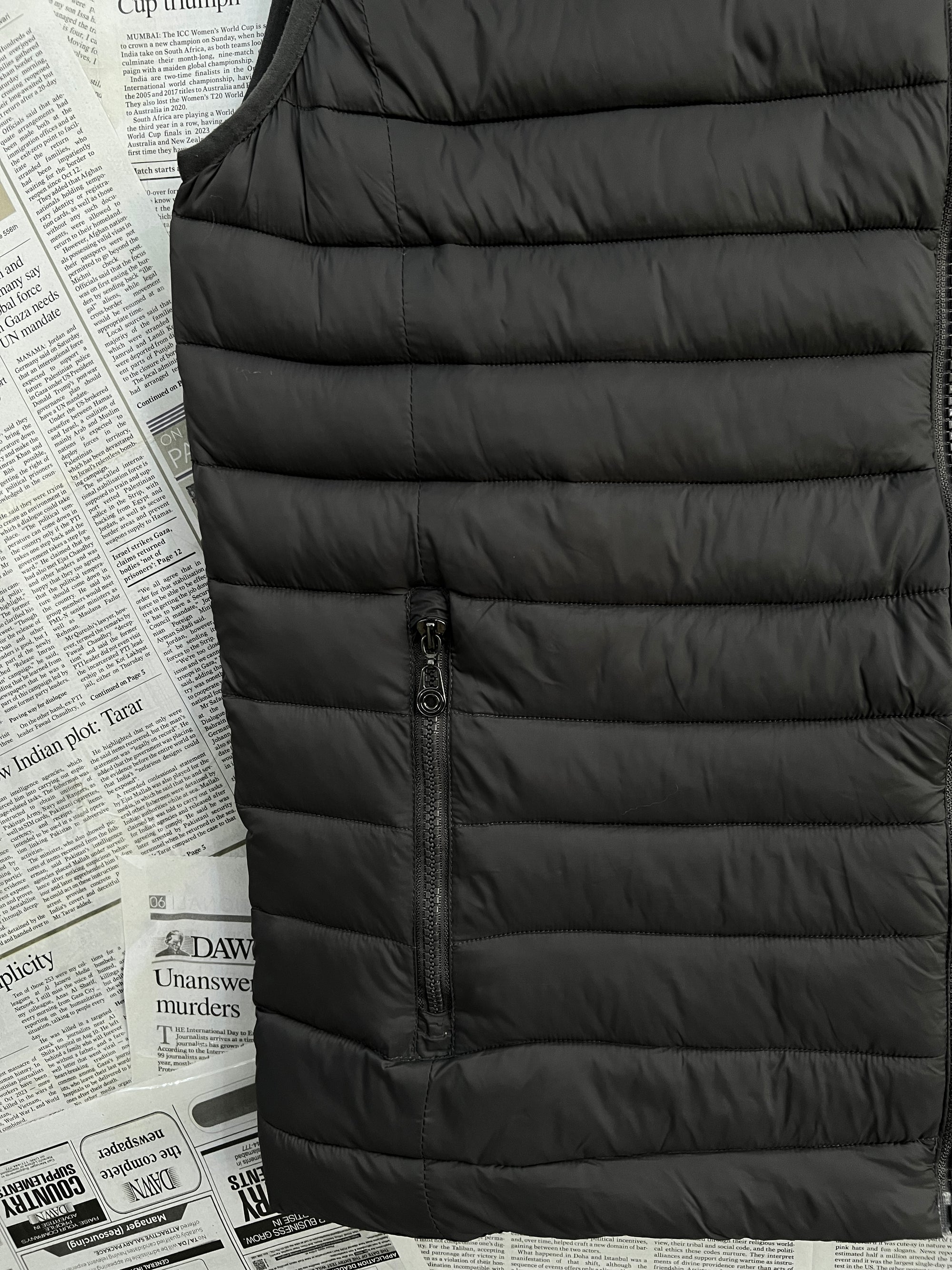 Max Men® Large | Chest: 23.5" |  Dark Olive Wood | Full Zip Sleeveless Puffer Jacket | 2283