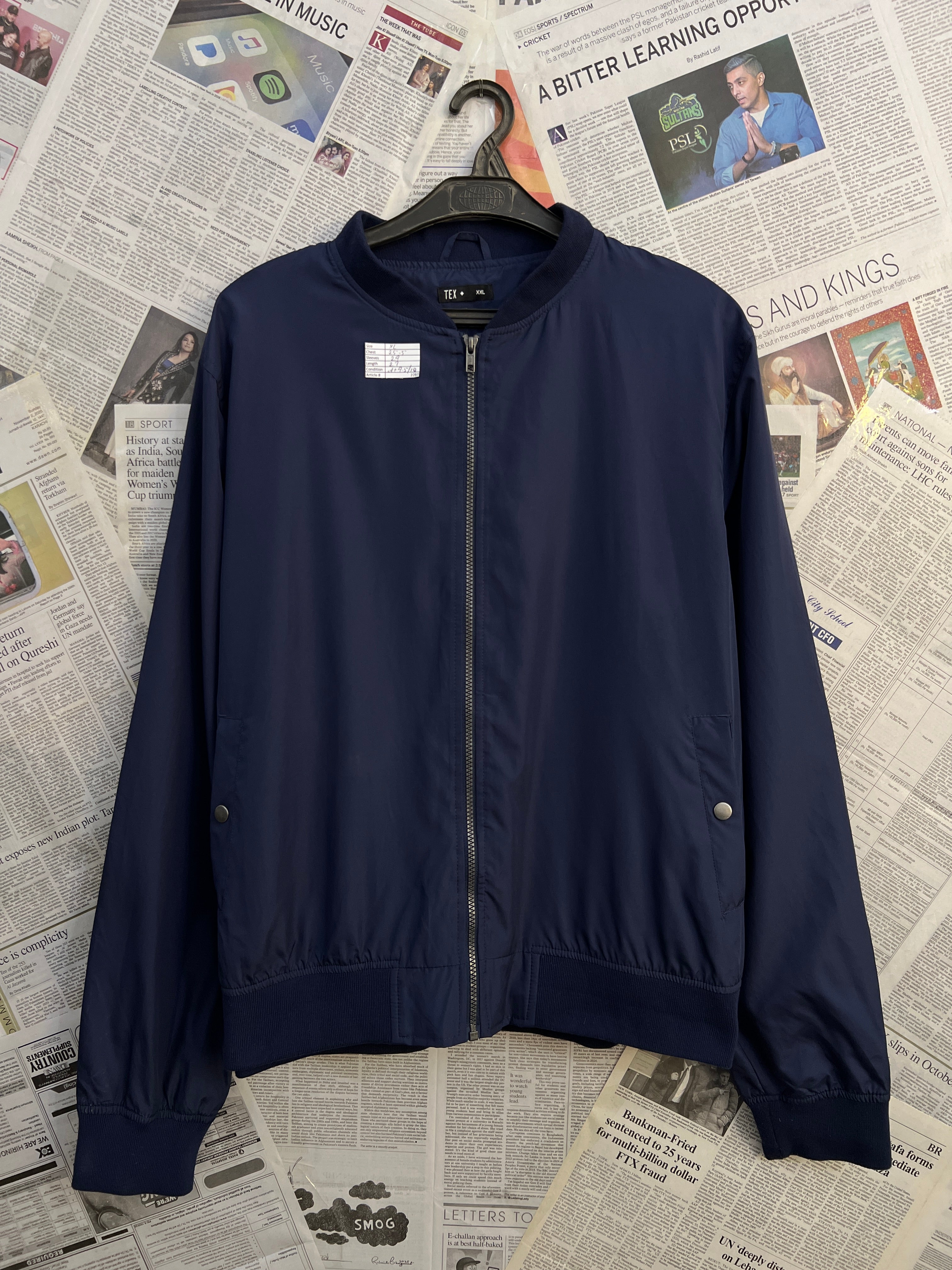 Tex® XL | Chest: 25.5" | Blue | Bomber Jacket | 2287 - Genuine Maal