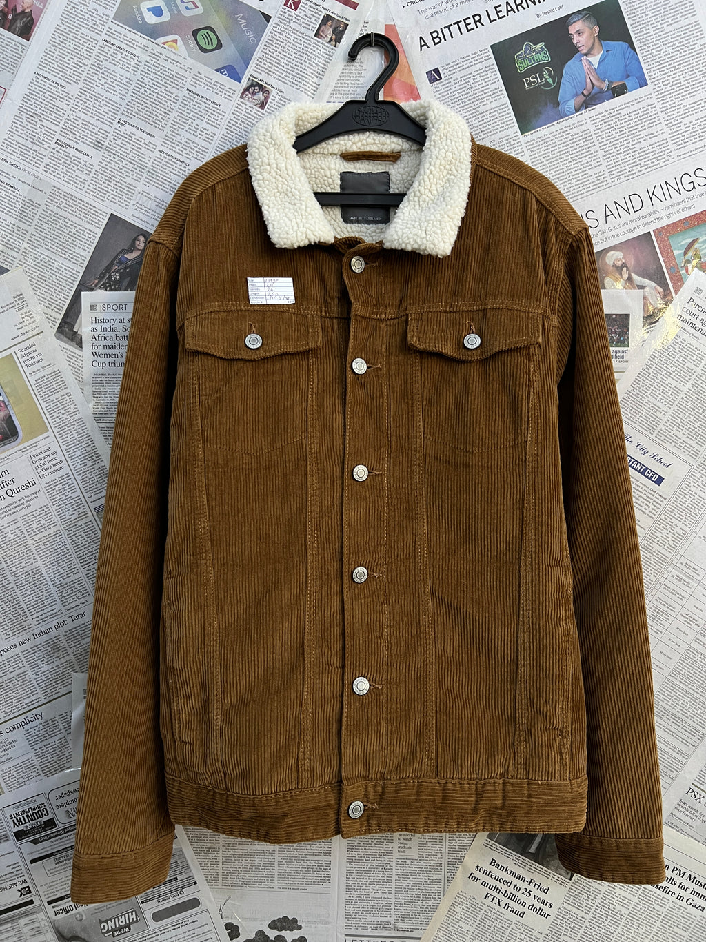 Primark® Large | Chest: 24" | Burnt Umber | Warm Corduroy Jacket | 2279 - Genuine Maal