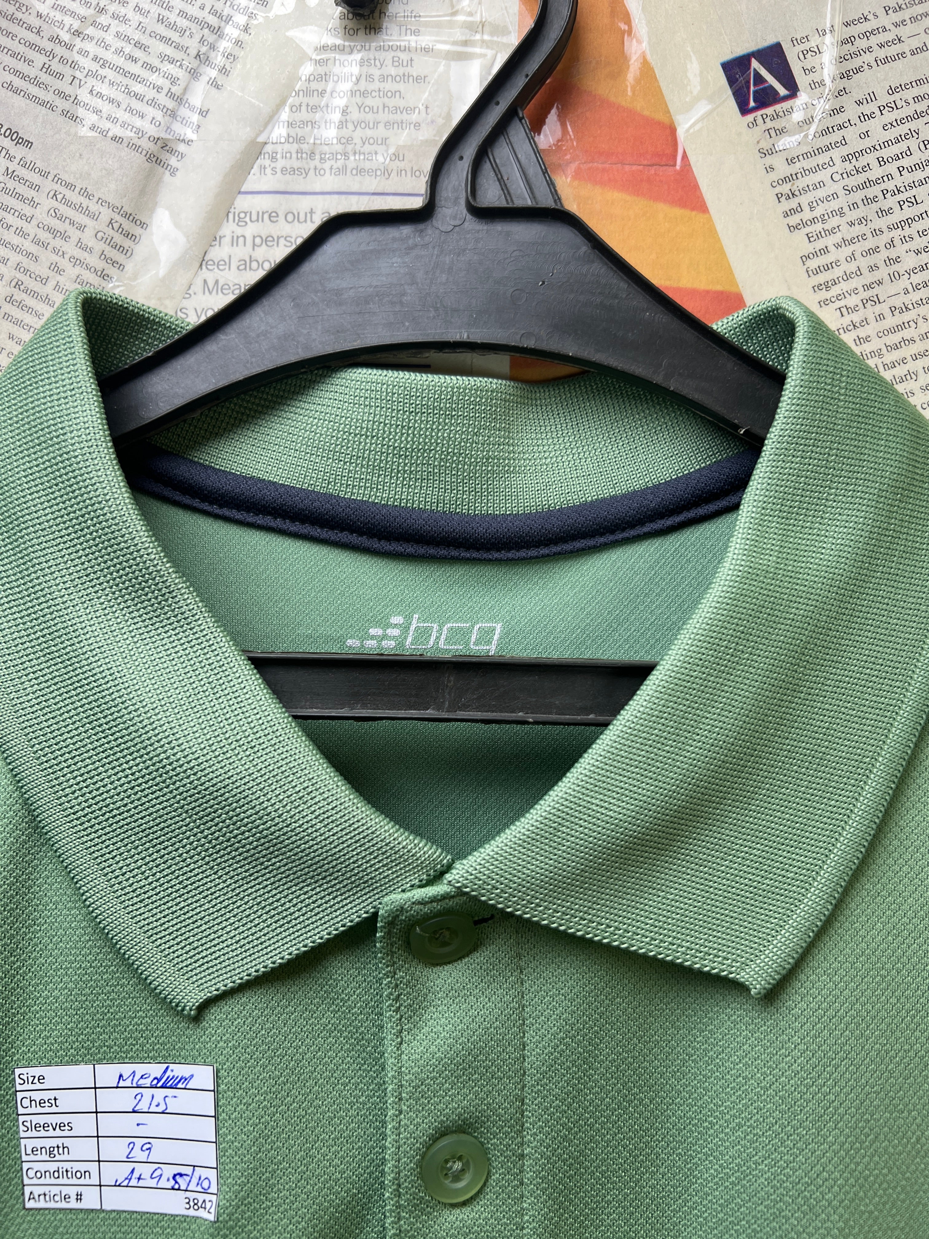 BCG® Medium | Chest: 21.5" | Cucumber | Sports Polo | Poly | 3842 - Genuine Maal