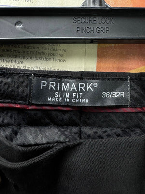 Primark® Waist: 38" | Black | Slim Fit Dress Pant | Poly - Viscose - Elastane | 2751 - Genuine Maal