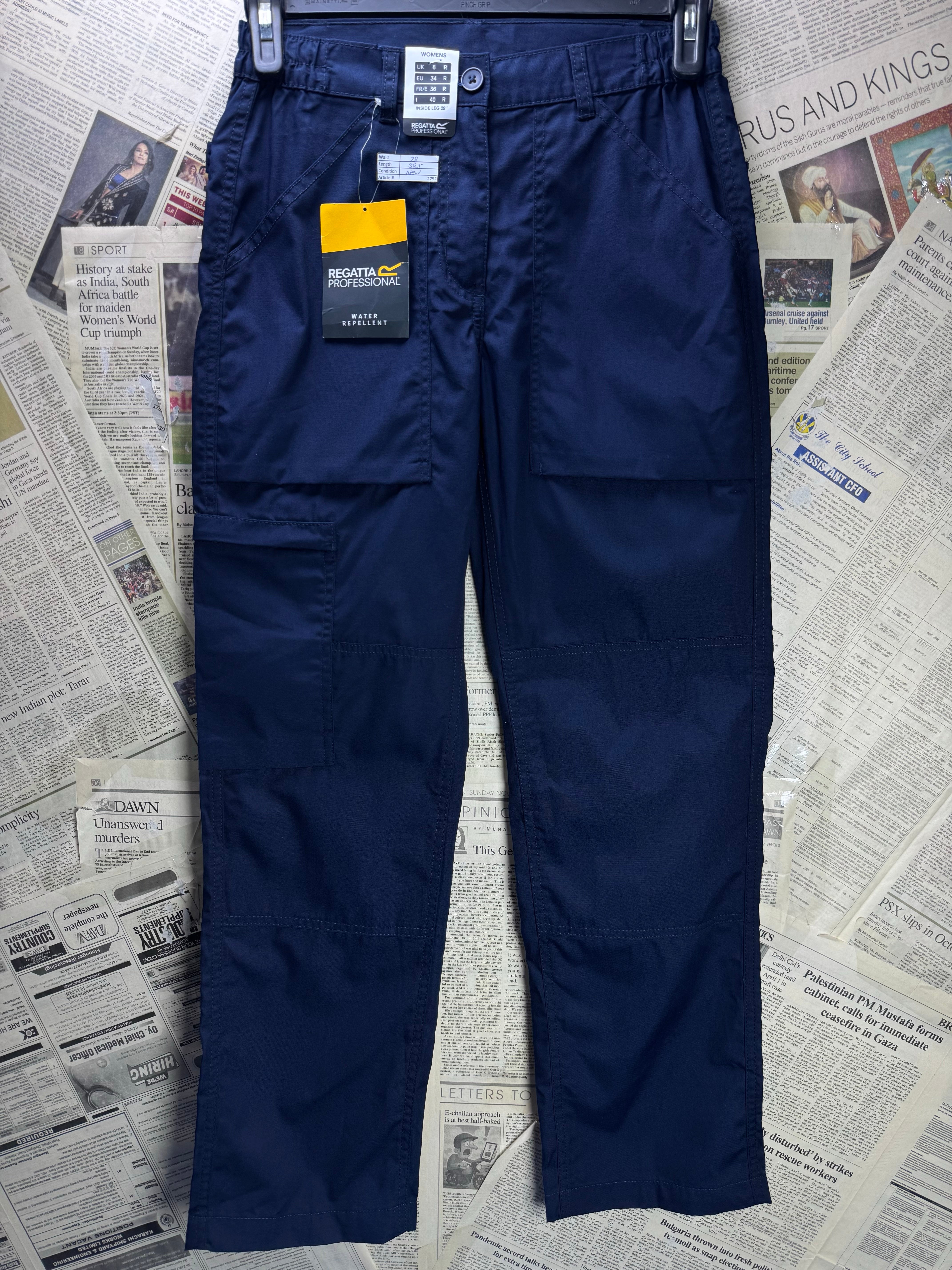 Regatta Professional® Waist: 28" | Navy | Cargo Trousers | Poly - Cotton | 2752 - Genuine Maal