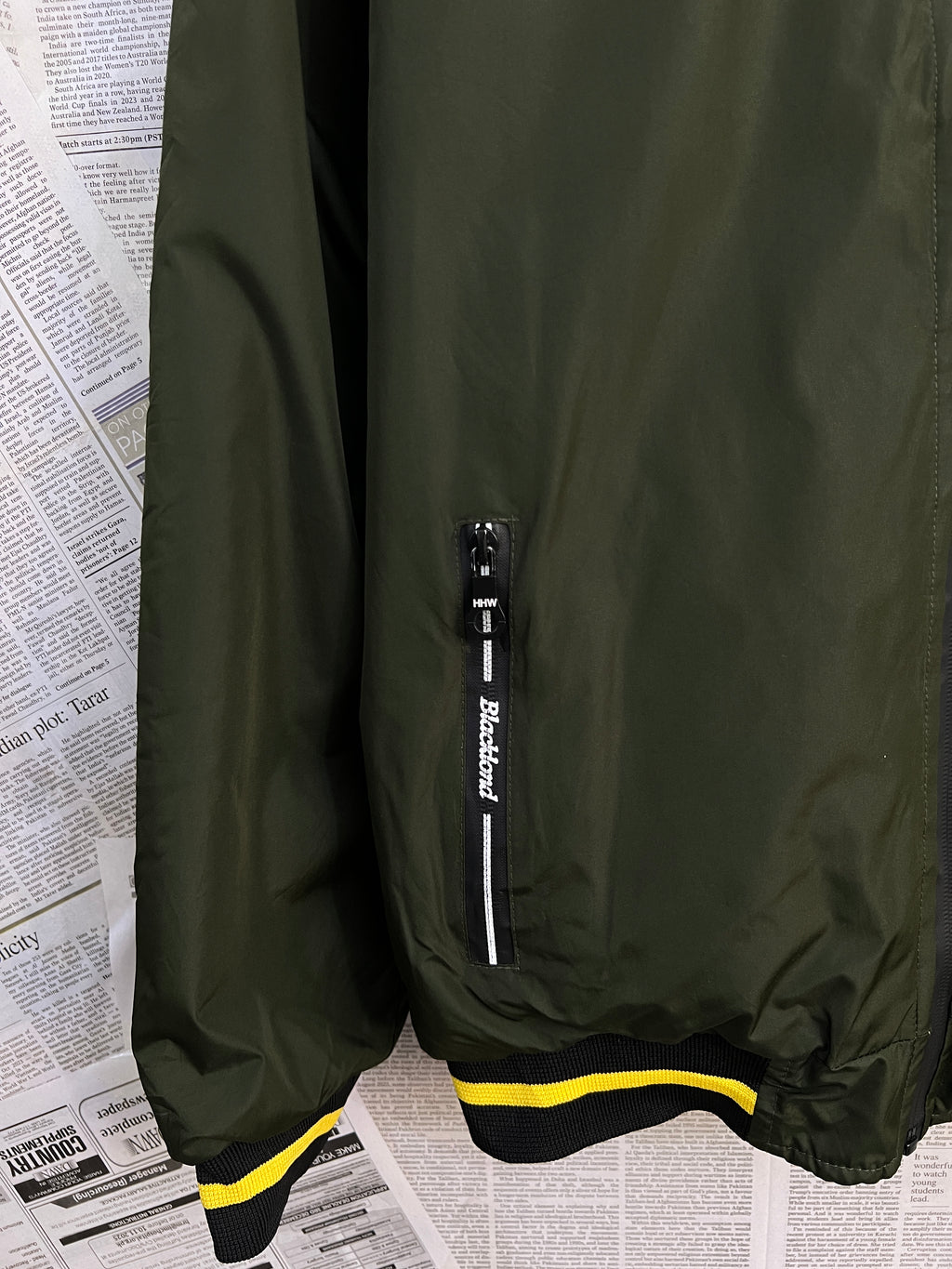 HHW® Large | Chest: 23" | Dark Olive / Yellow | Reversible Jacket with removable Hoodie | 2278(Copy) - Genuine Maal