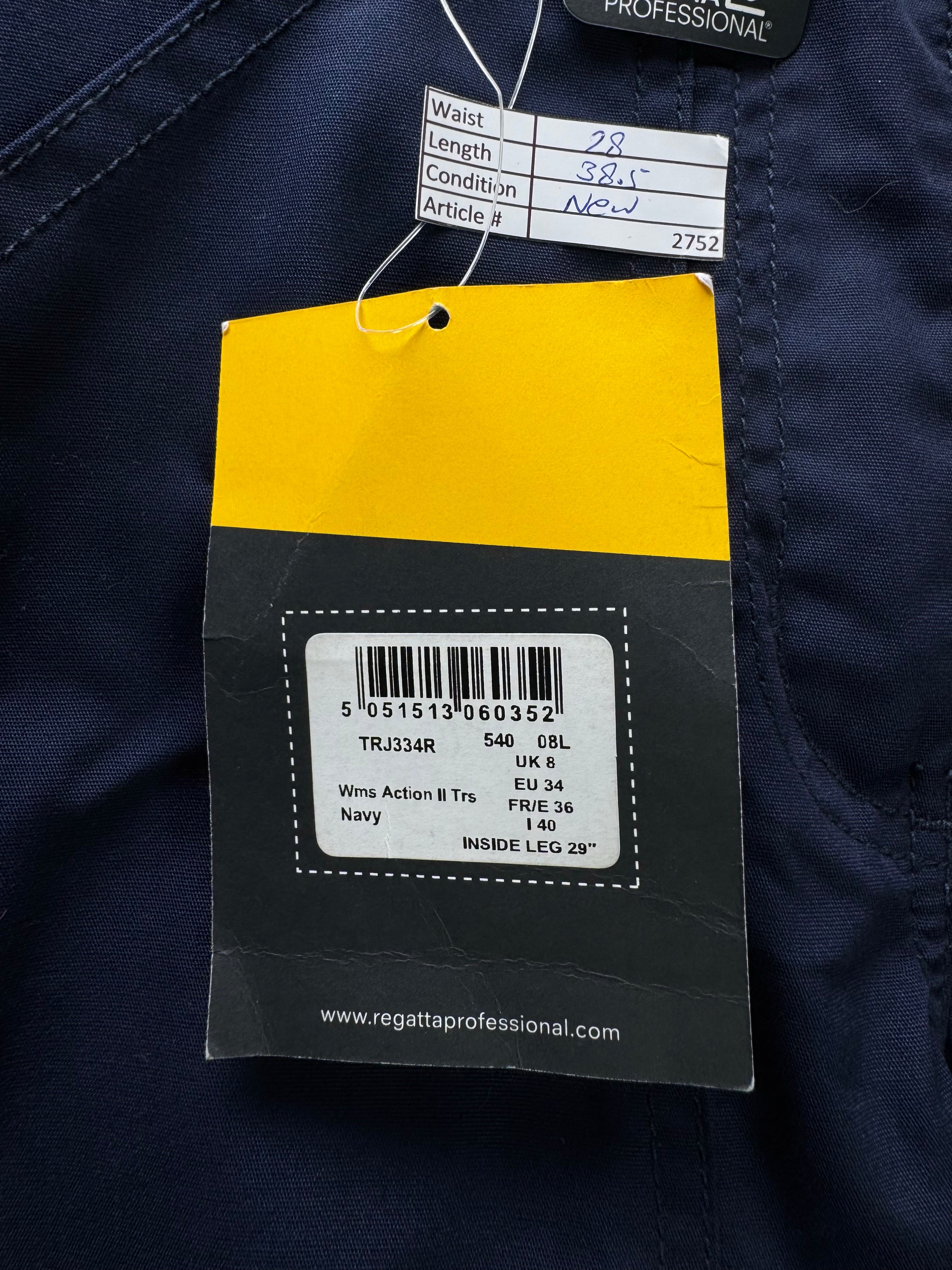 Regatta Professional® Waist: 28" | Navy | Cargo Trousers | Poly - Cotton | 2752 - Genuine Maal