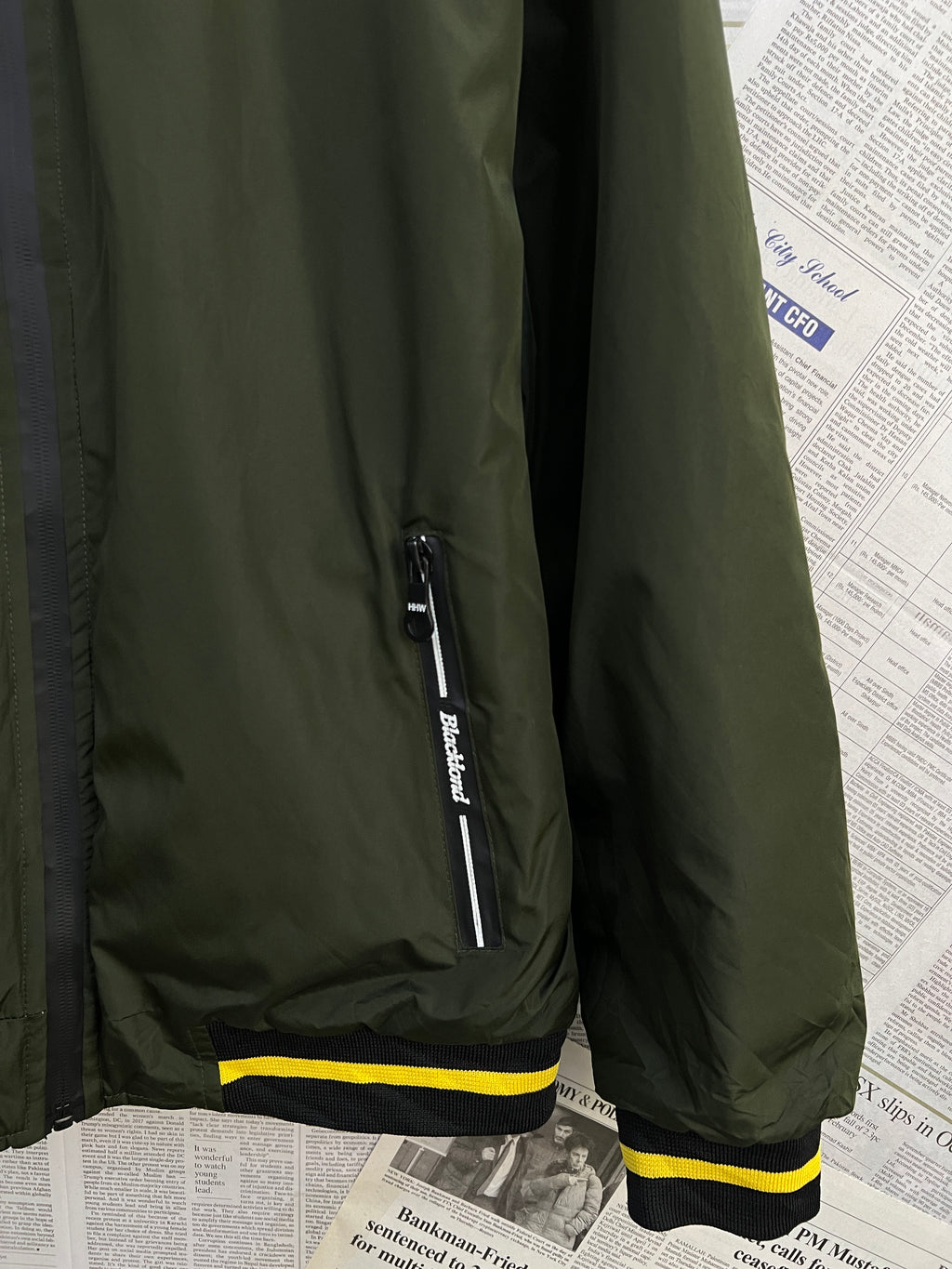 HHW® Large | Chest: 23" | Dark Olive / Yellow | Reversible Jacket with removable Hoodie | 2278(Copy) - Genuine Maal