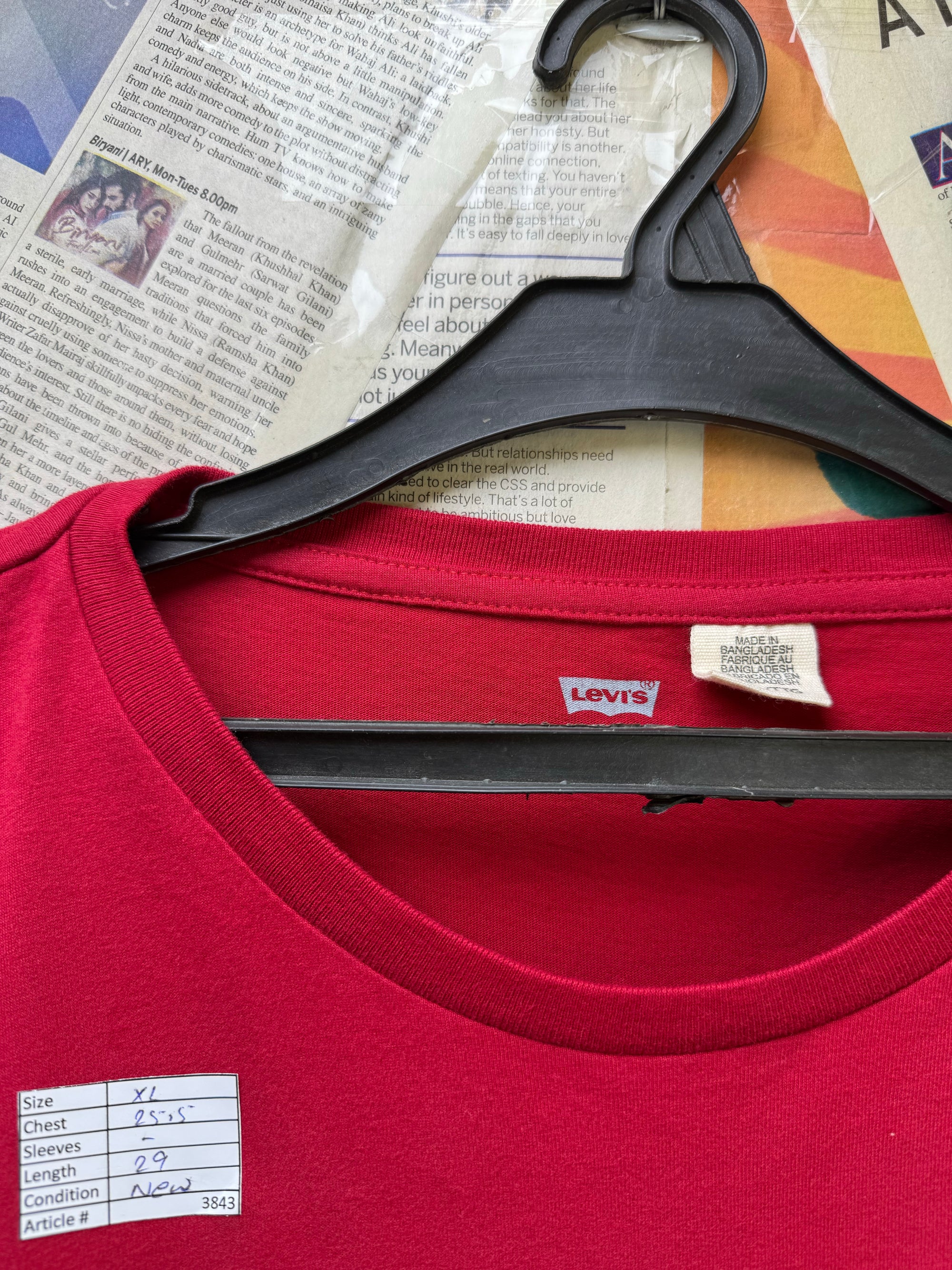 L*vi's® XL | Chest: 25.5" | Red | T-Shirt | Cotton | 3843 - Genuine Maal