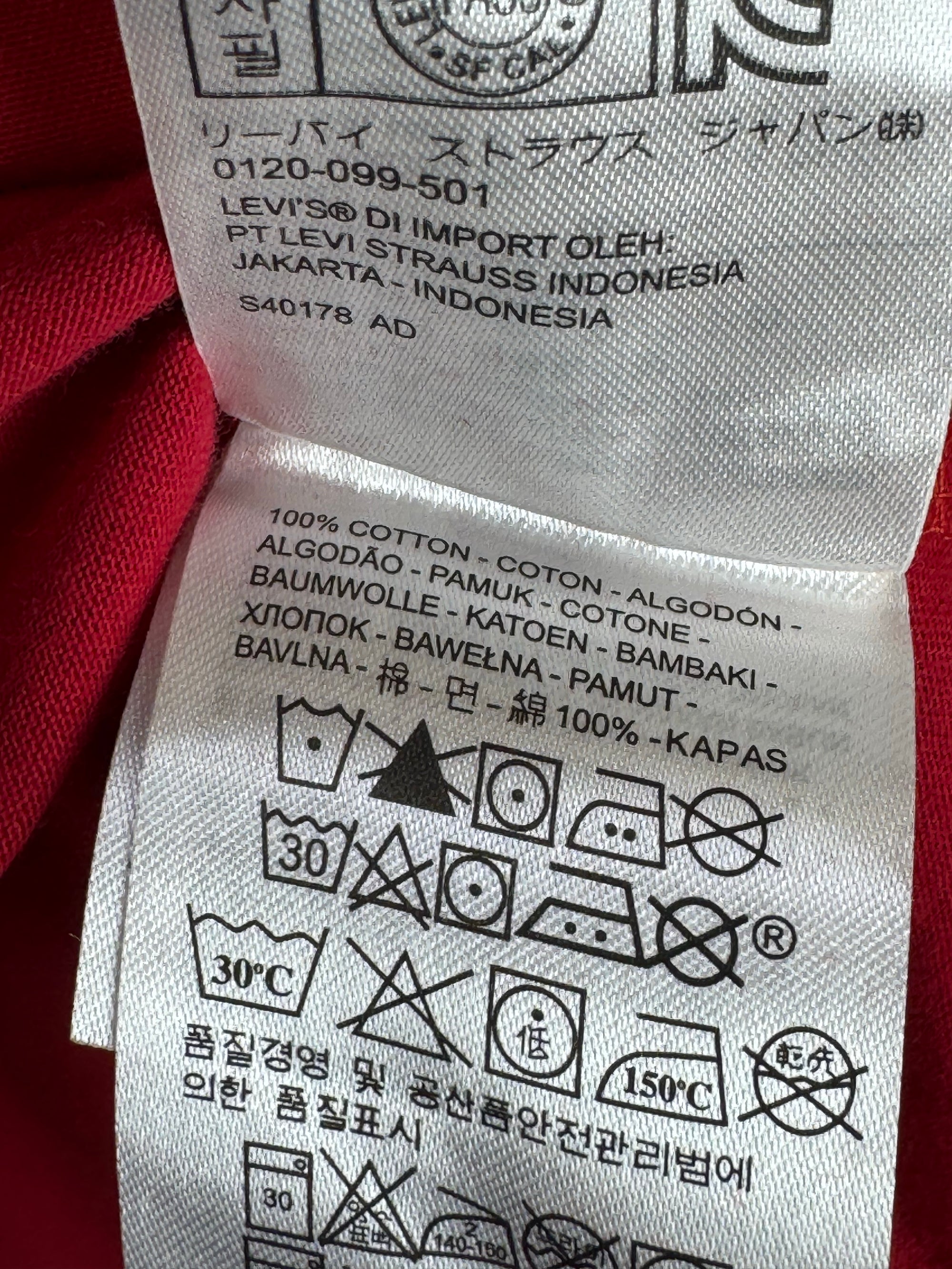 L*vi's® XL | Chest: 25.5" | Red | T-Shirt | Cotton | 3843 - Genuine Maal