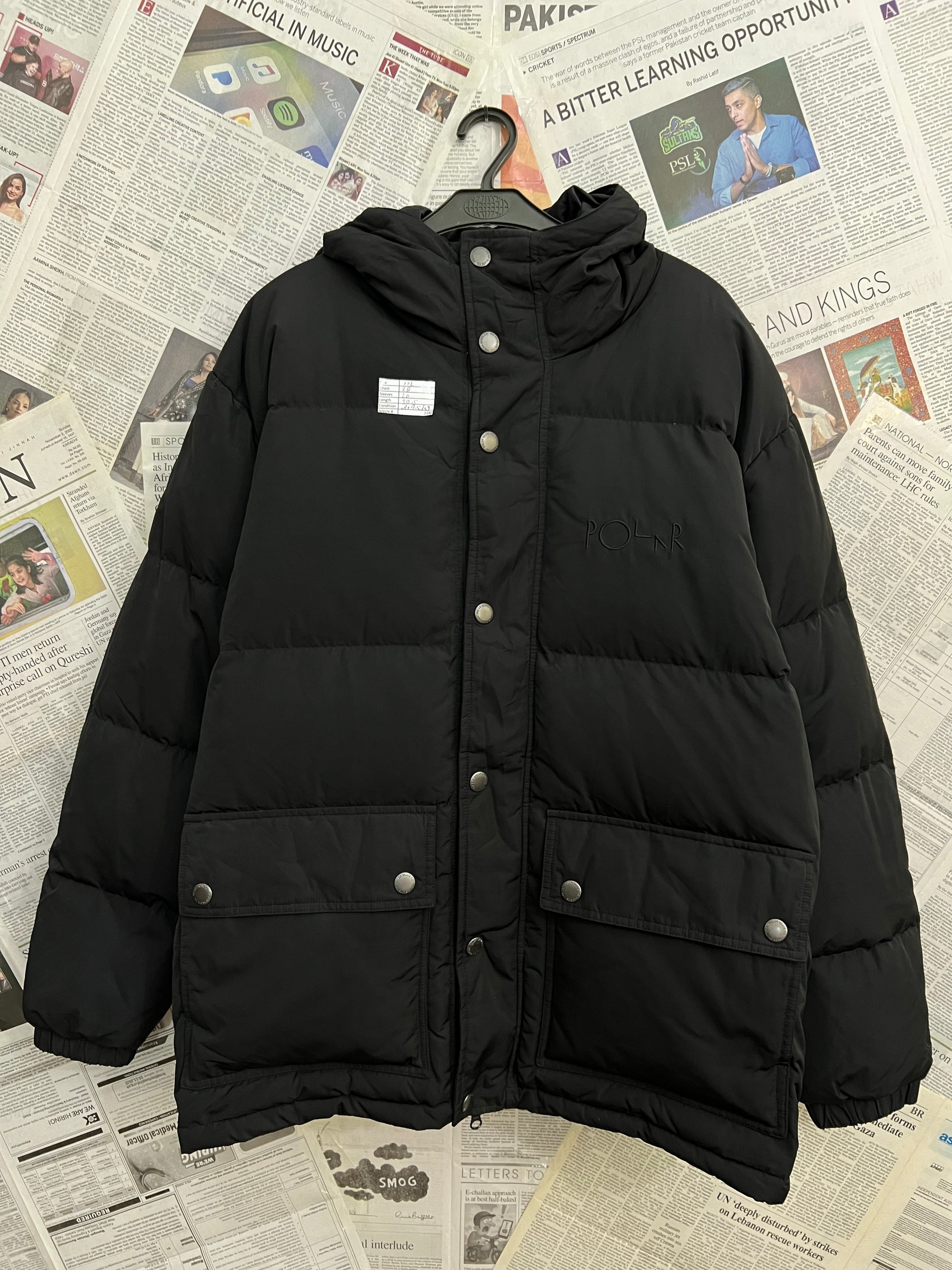 Polar® XXL | Chest: 28" | Black | Extreme Winter Puffer Jacket with Hoodie | 2280