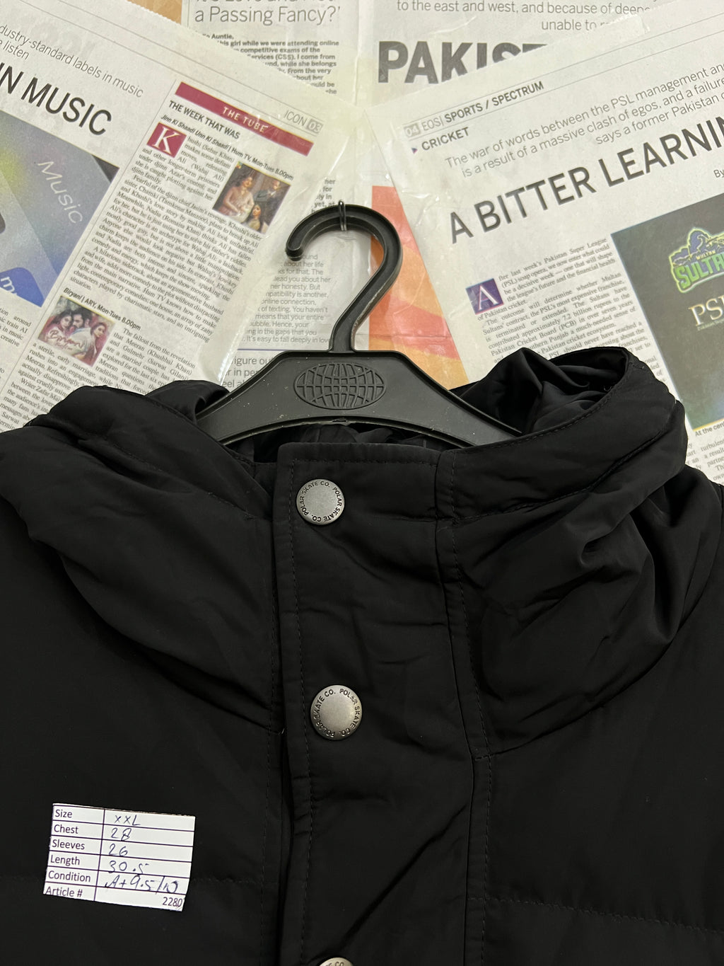 Polar® XXL | Chest: 28" | Black | Extreme Winter Puffer Jacket with Hoodie | 2280 - Genuine Maal