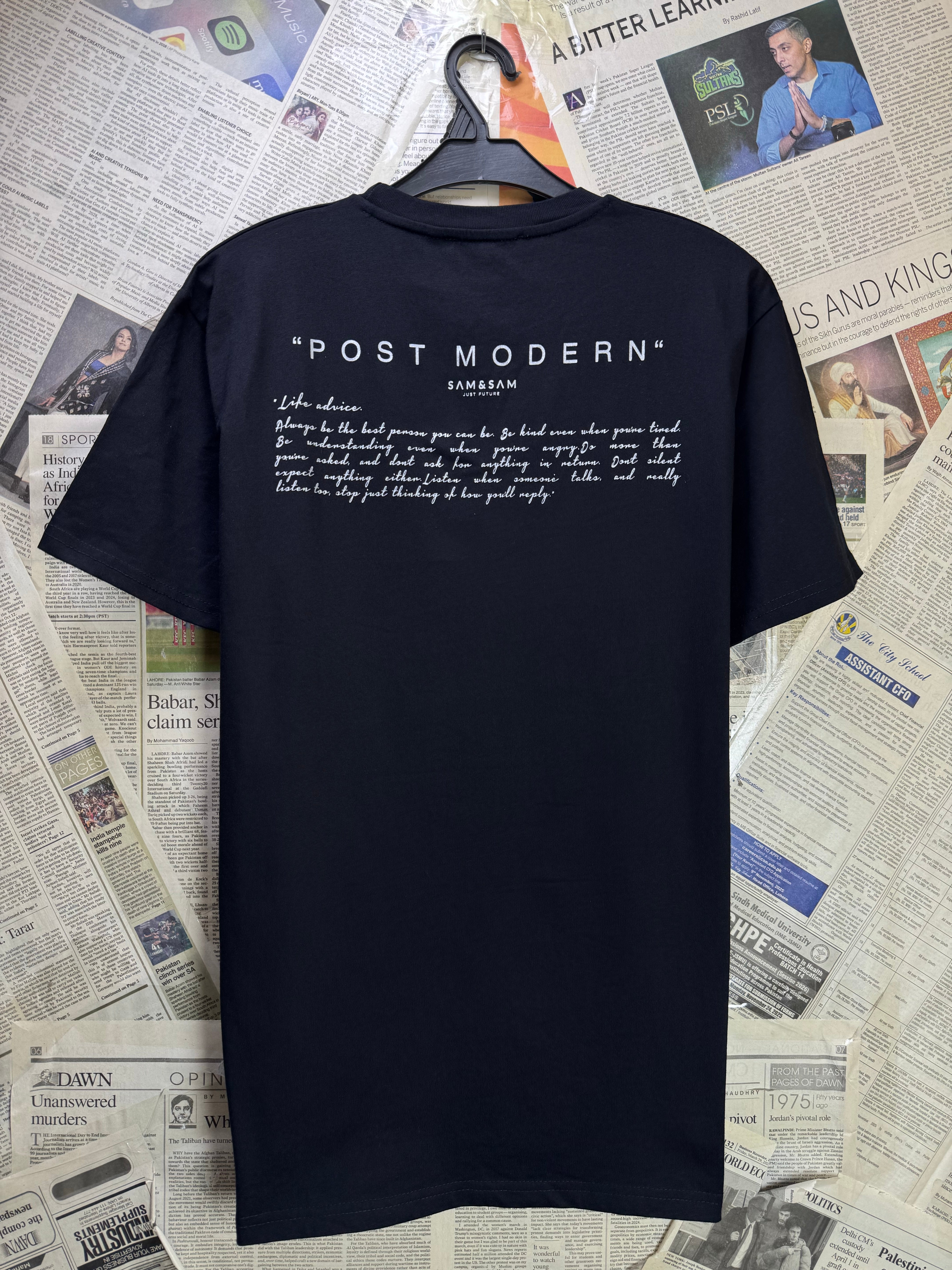 SAM & SAM® Small | Chest: 21" | Black | T-Shirt | Cotton | 3829 - Genuine Maal