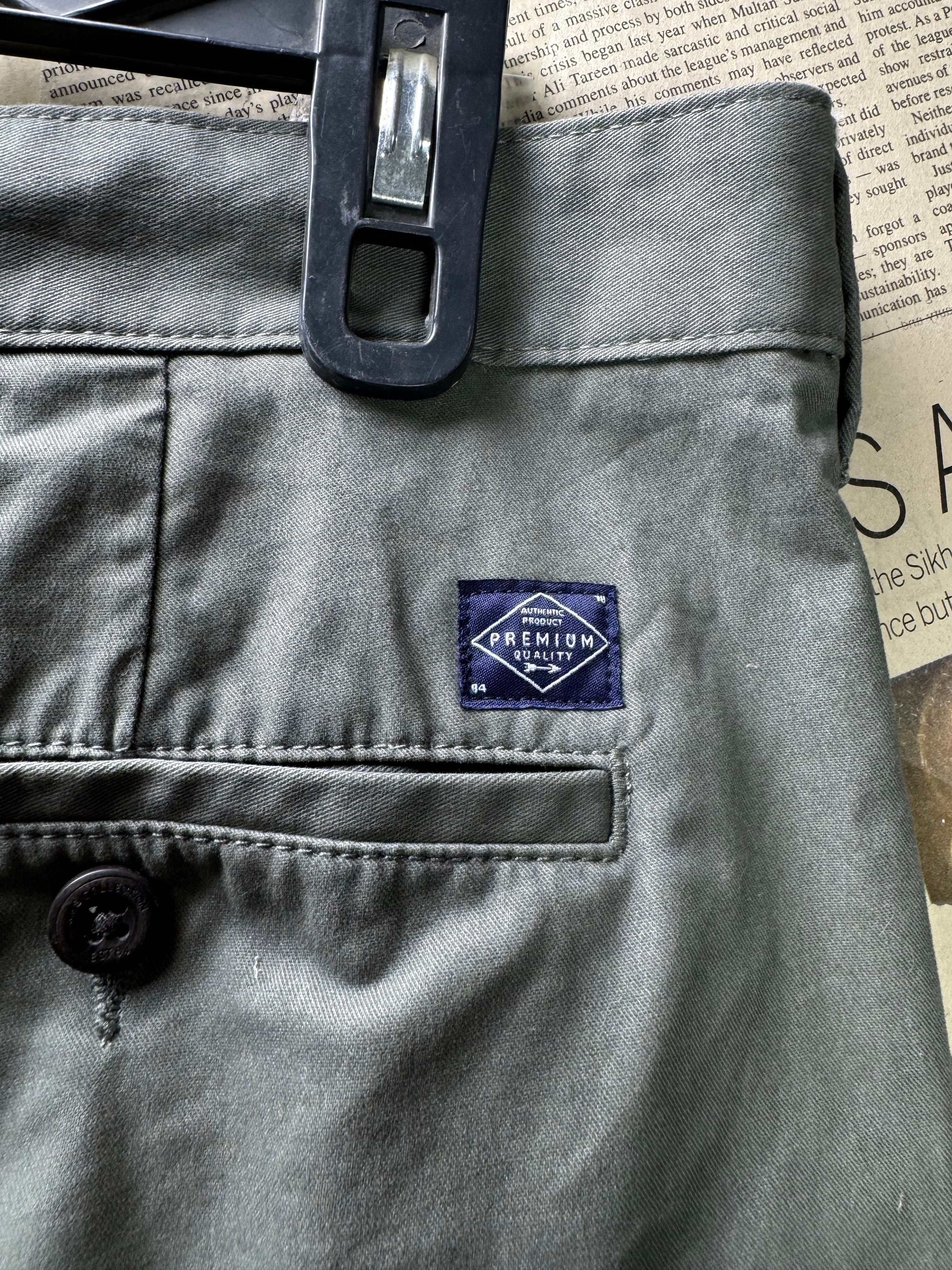 M&S® Waist: 36" | Grey | Straight Fit Chino Pants | Cotton | 2782 - Genuine Maal