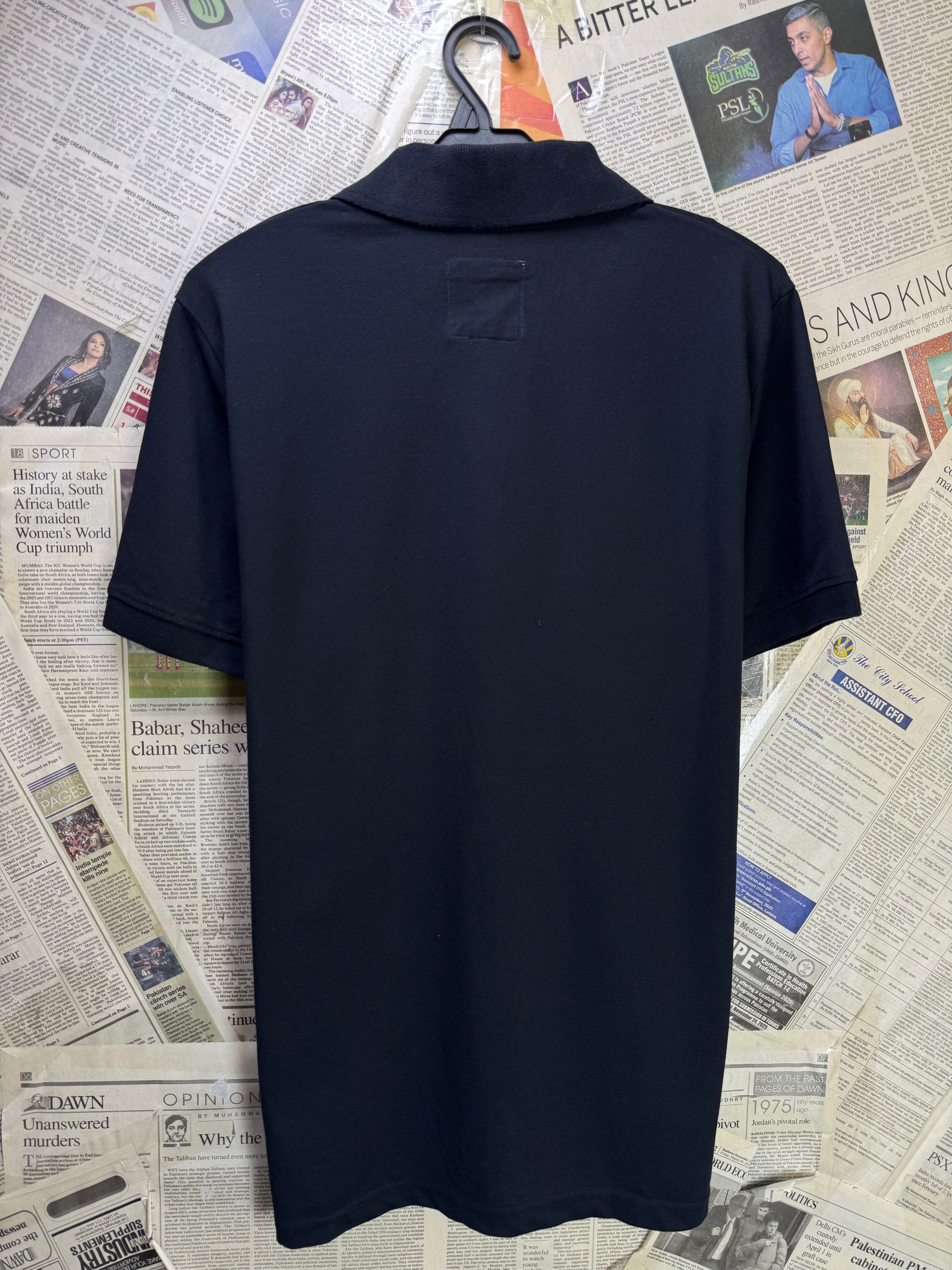 Crew Clothing® Small | Chest: 20.5" | Black | Polo | Cotton | 4172 - Genuine Maal