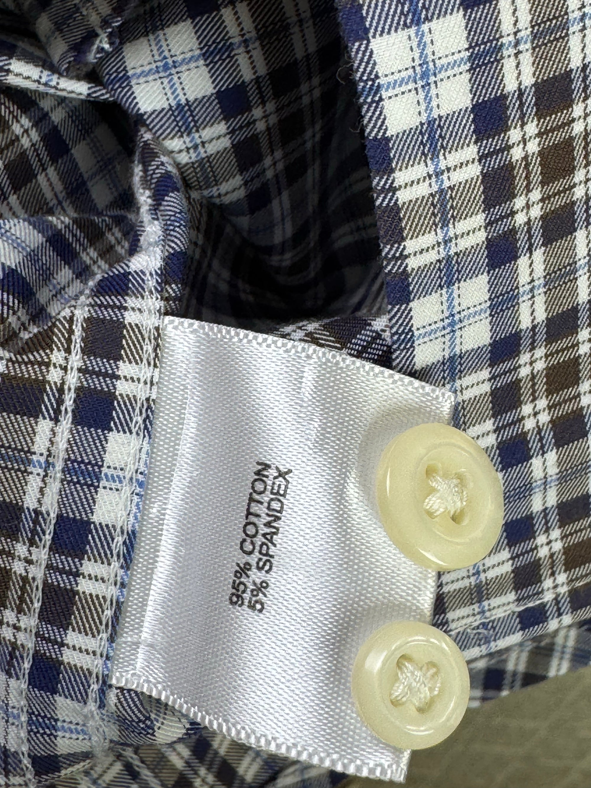 Peter Millar® XL | Chest: 25" | Multicolor Check | Shirt | Cotton - Spandex | 3993 - Genuine Maal