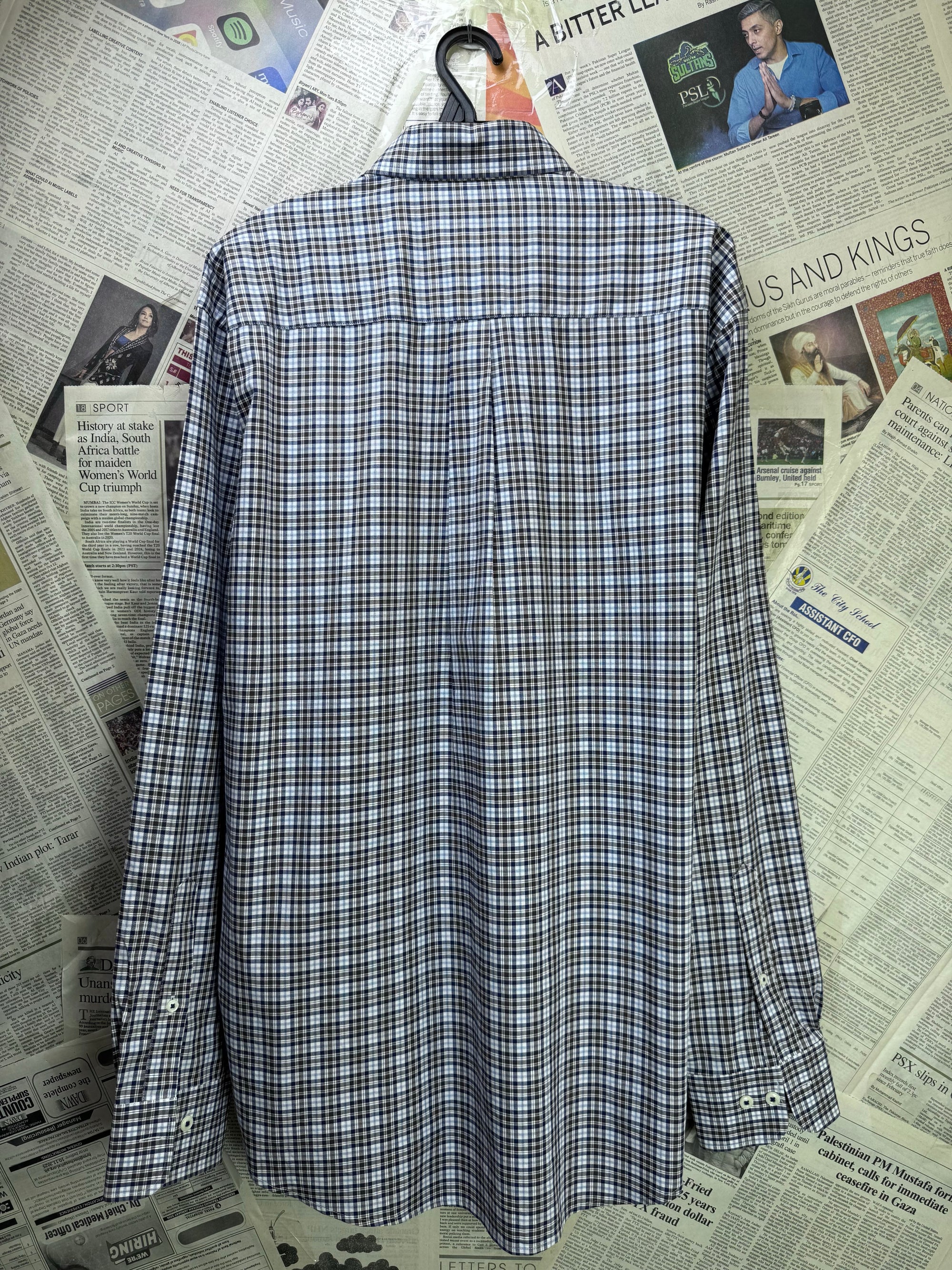 Peter Millar® XL | Chest: 25" | Multicolor Check | Shirt | Cotton - Spandex | 3993 - Genuine Maal