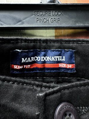 Marco Donateli® Waist: 32" | Black | Slim Fit Chino Pants | Cotton - Spandex | 2780 - Genuine Maal