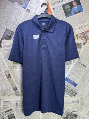 Uniqlo® Small | Chest: 19.5" | Space Blue | Sports Polo | Poly | 3990 - Genuine Maal