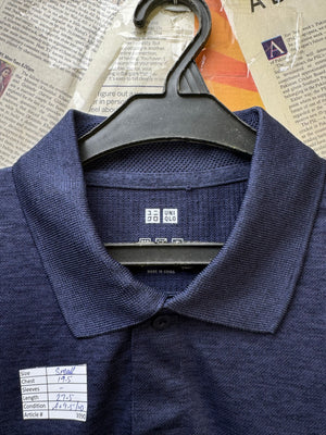 Uniqlo® Small | Chest: 19.5" | Space Blue | Sports Polo | Poly | 3990 - Genuine Maal